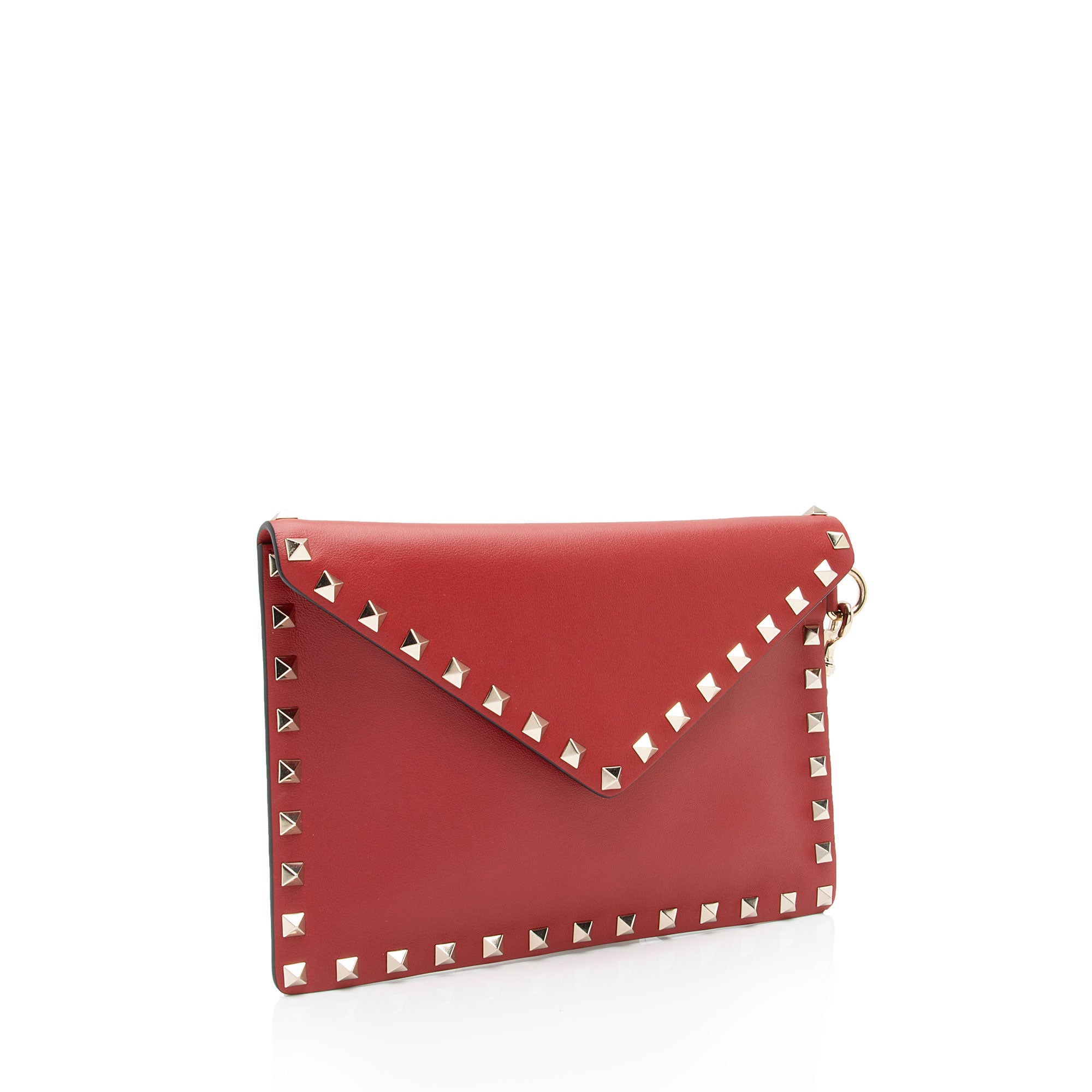 Valentino Leather Rockstud V-Flap Wristlet (SHF-c3xVhQ)