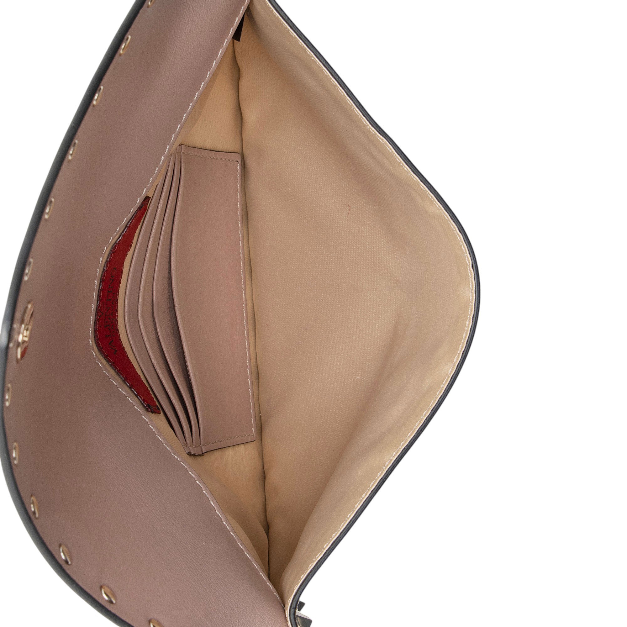 Valentino Leather Rockstud V-Flap Wristlet