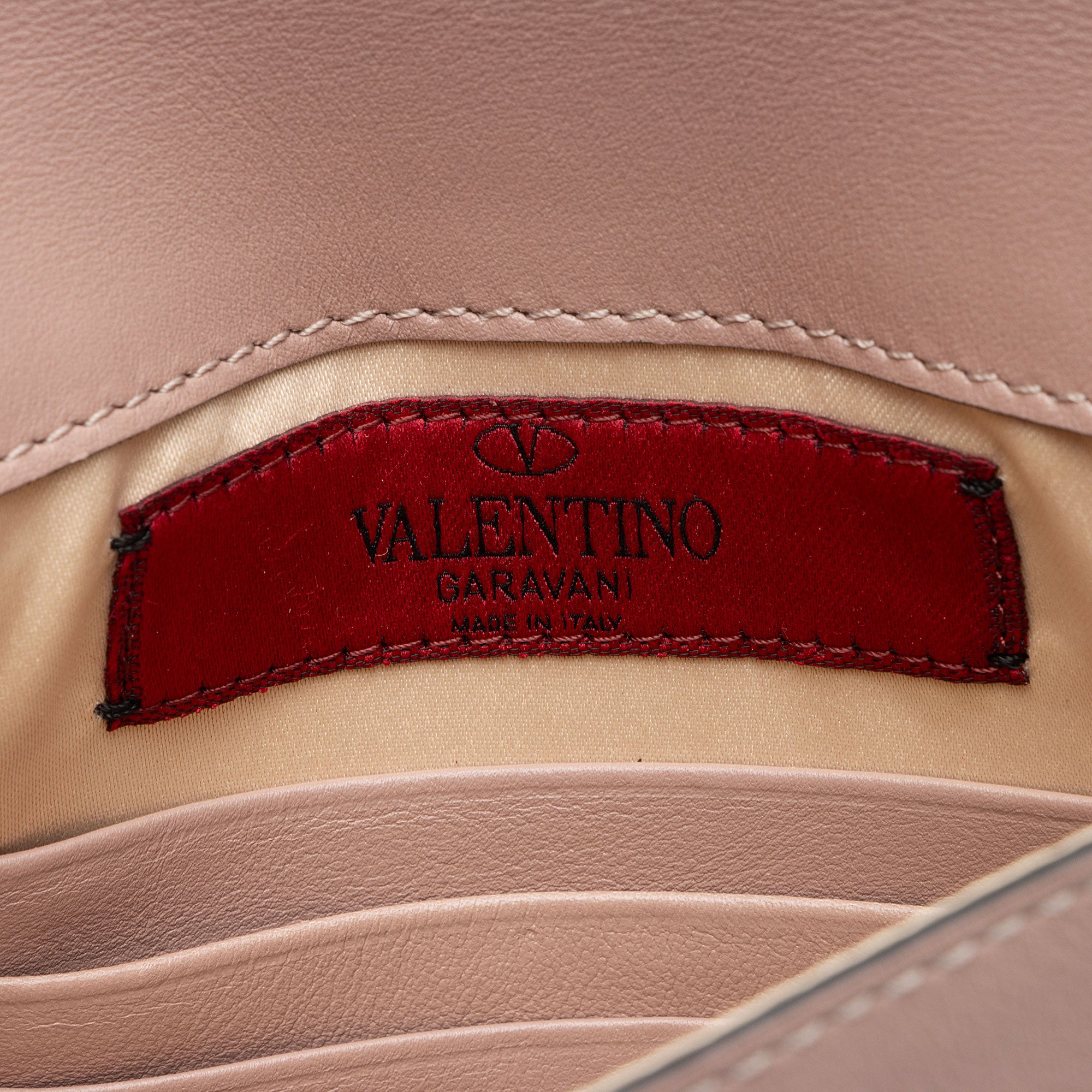 Valentino Leather Rockstud V-Flap Wristlet