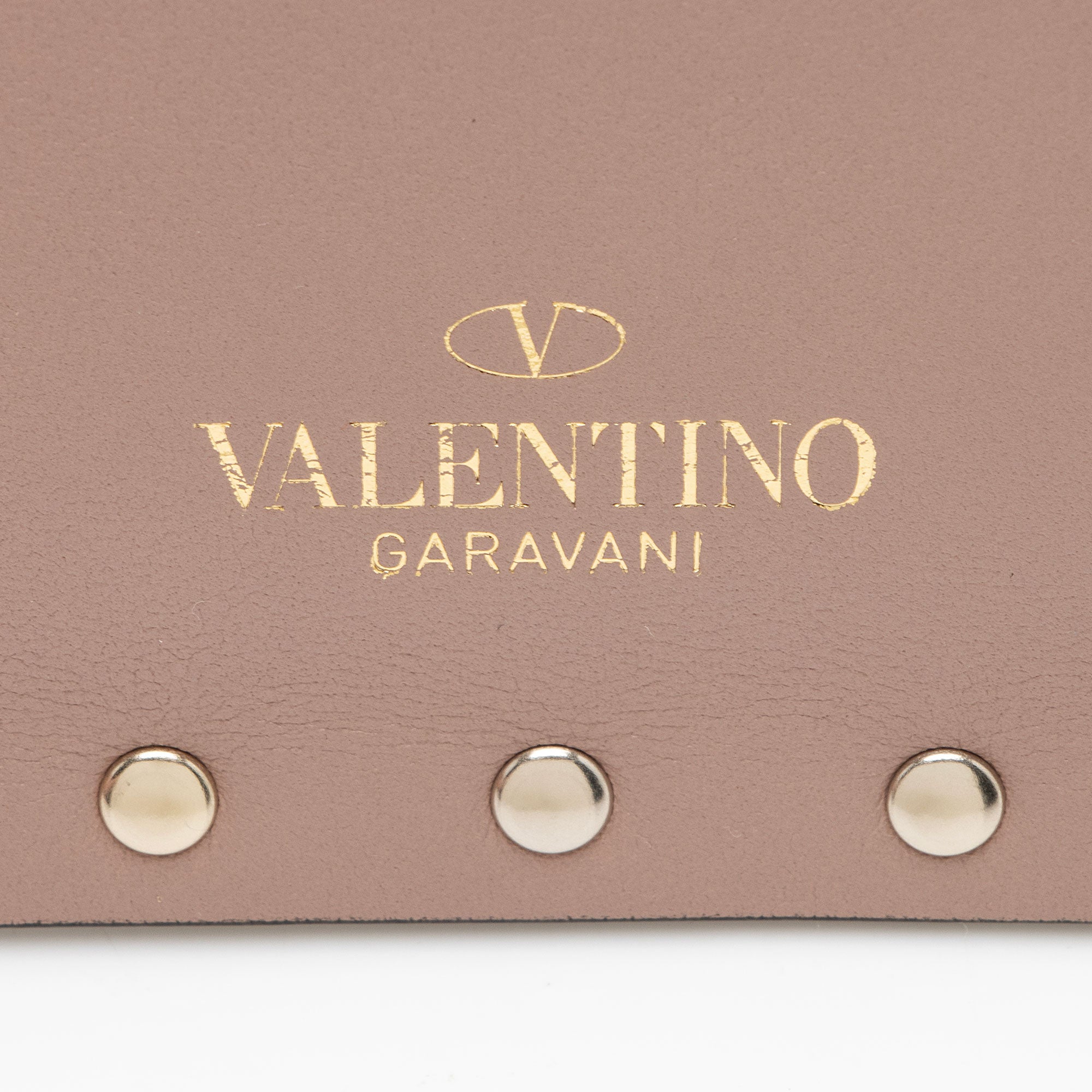 Valentino Leather Rockstud V-Flap Wristlet