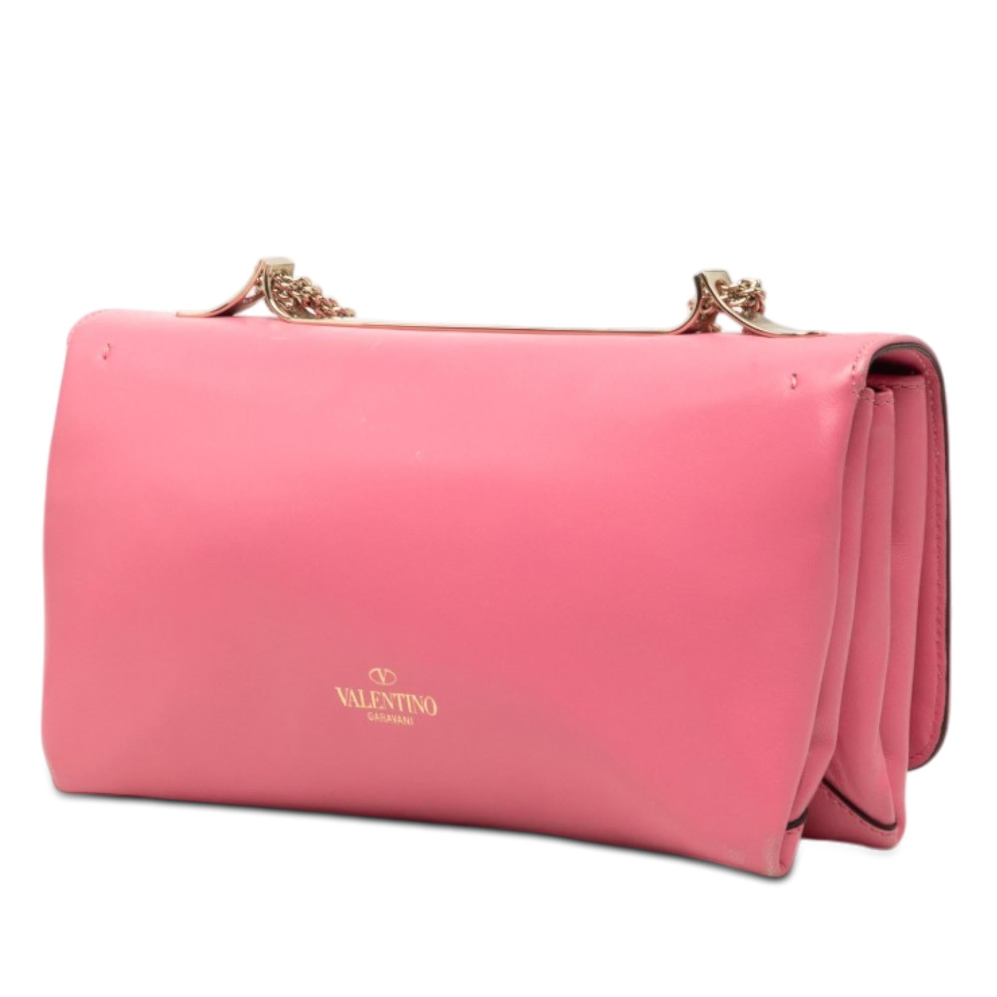 Valentino Leather Rockstud Va Va Voom Clutch on Chain