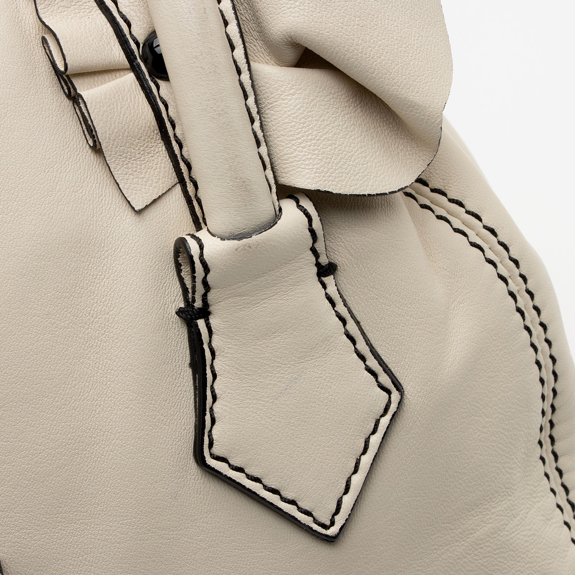 Valentino Leather Ruffle Satchel (SHF-FhNS97)