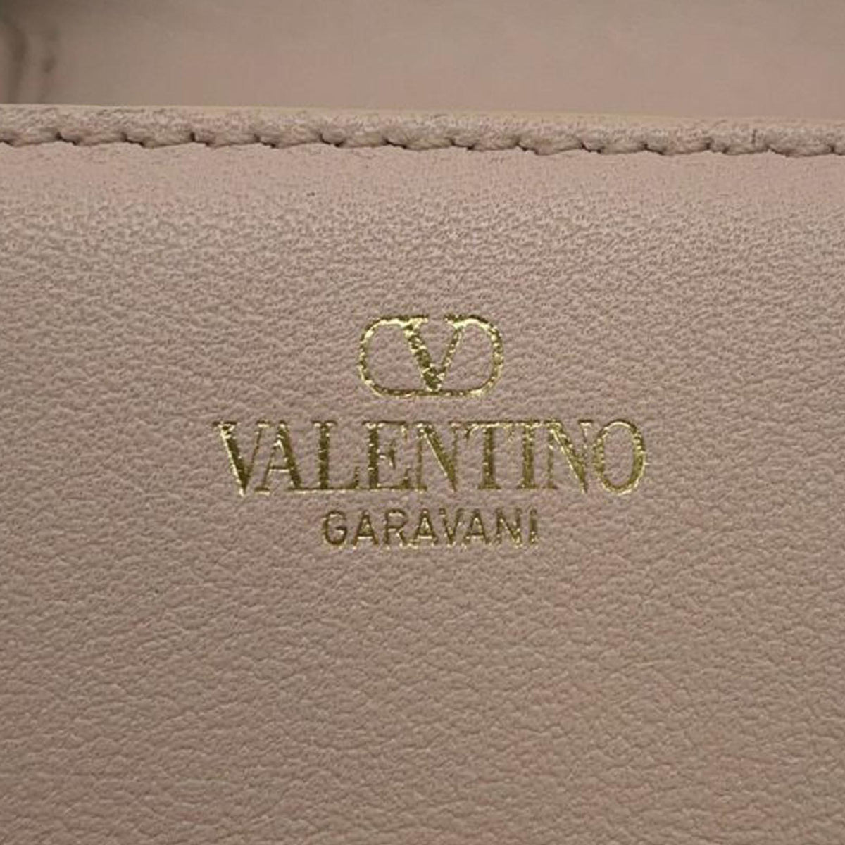 Valentino Leather VLogo Card Case on Chain