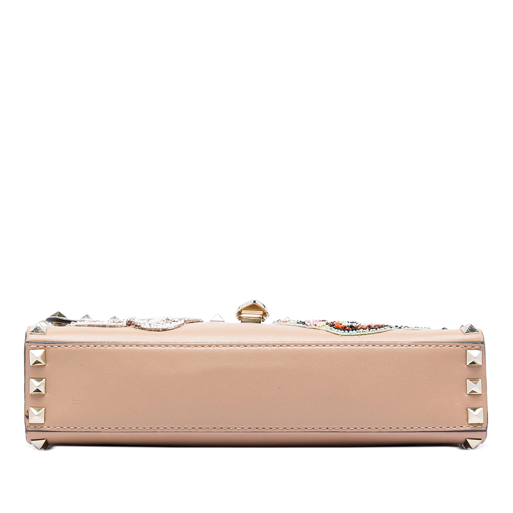 Valentino Medium Beaded Butterfly Embellished Leather Rockstud Flap Crossbody