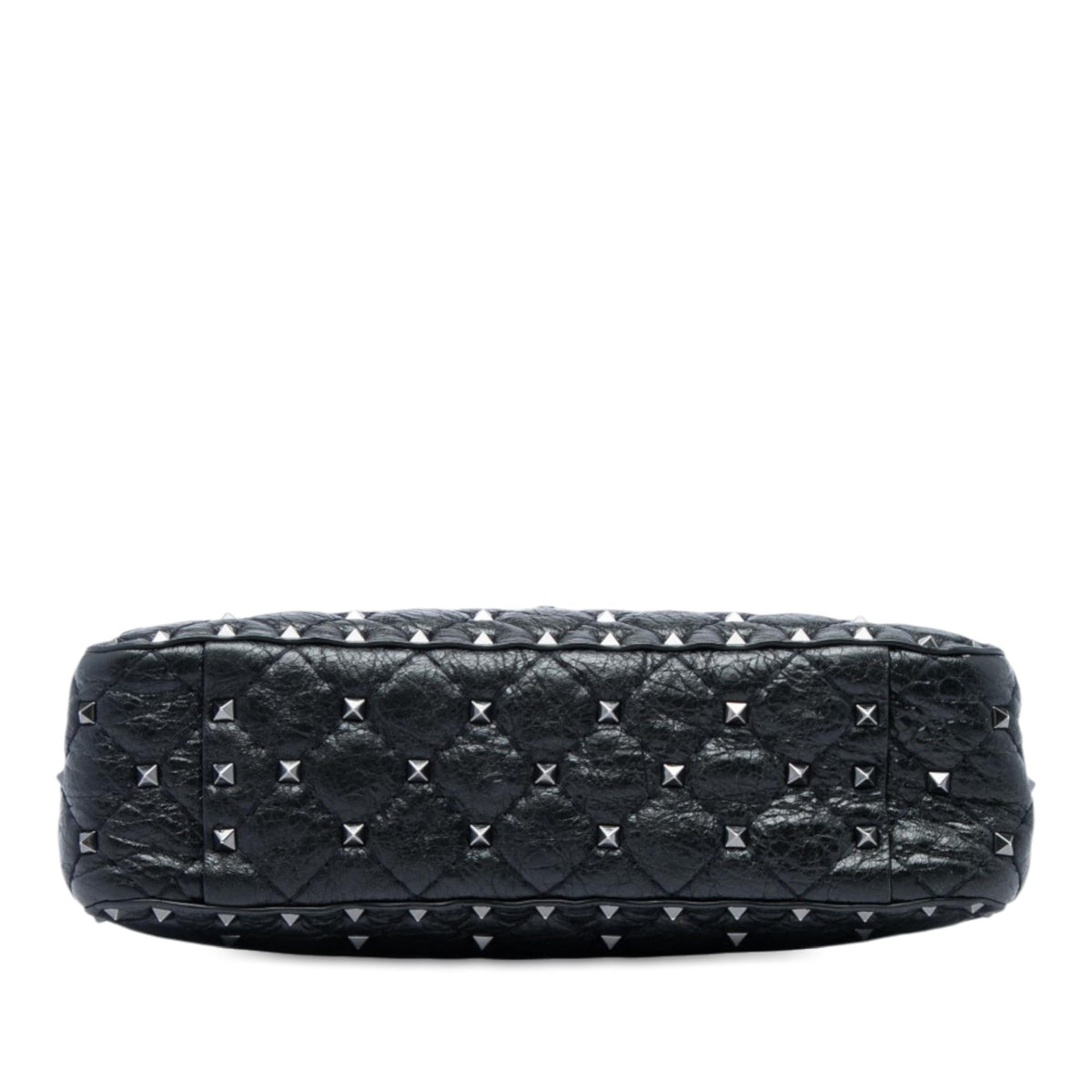 Valentino Medium Crinkled Nappa Rockstud Spike Satchel