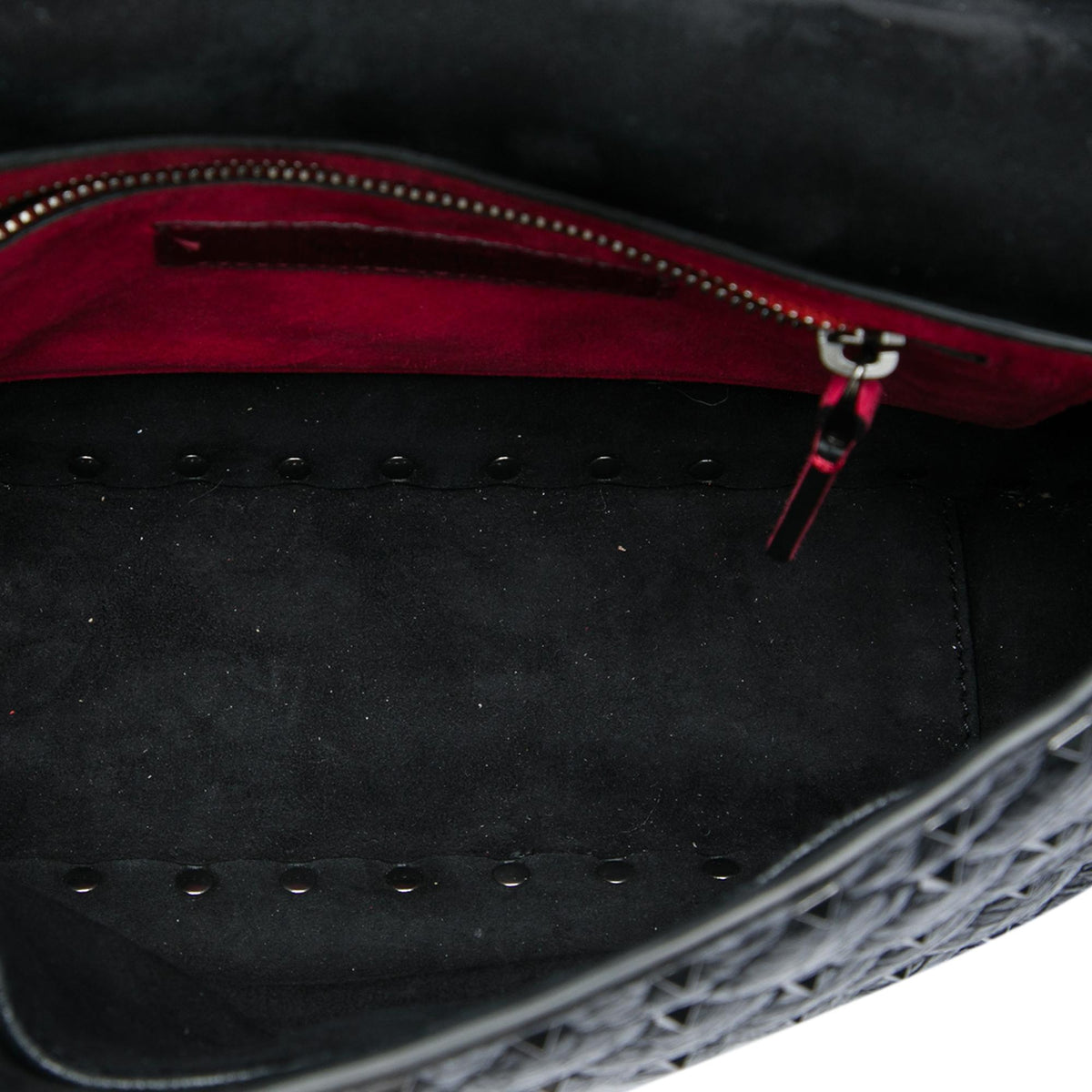 Valentino Medium Crinkled Nappa Rockstud Spike Satchel