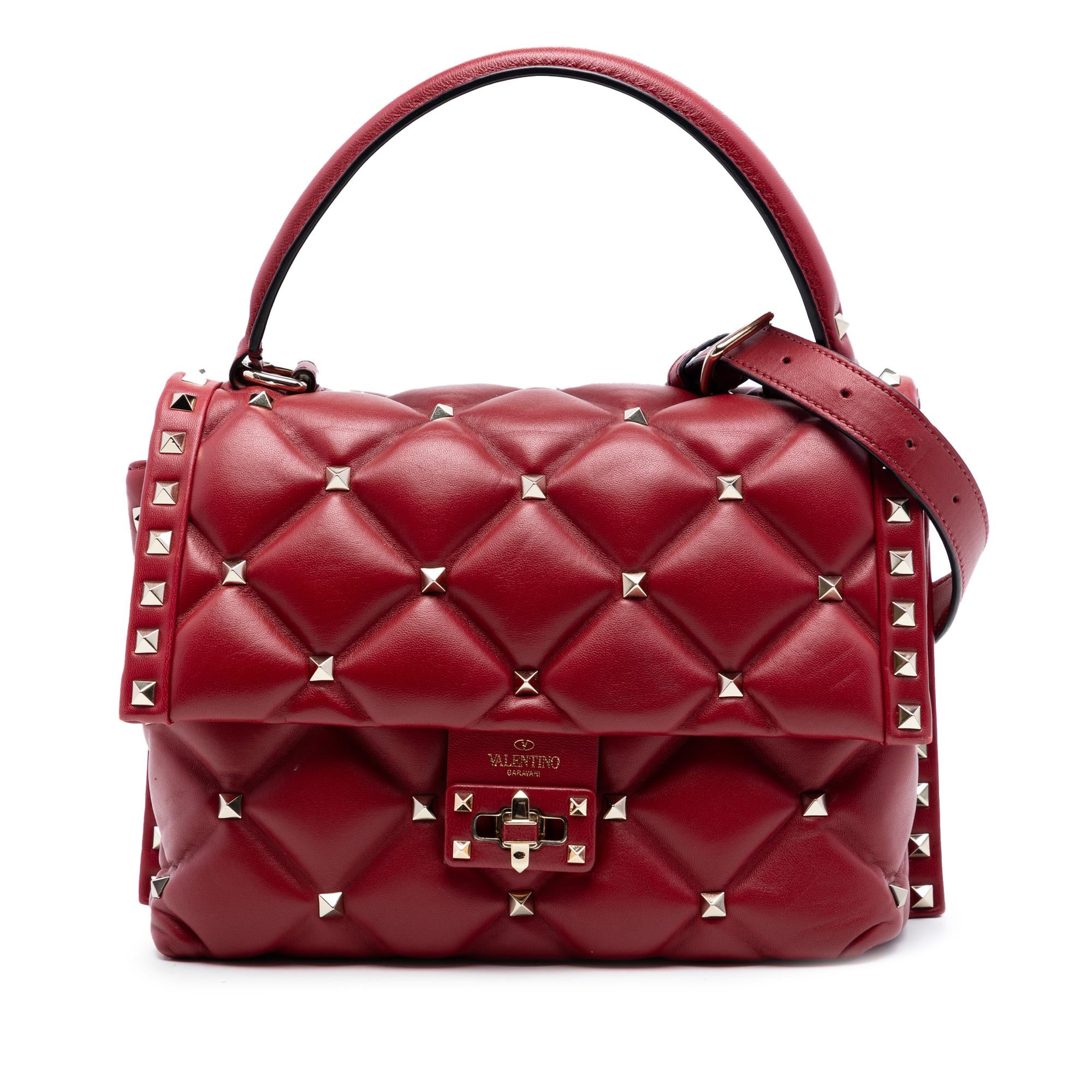 Valentino Medium Lambskin Candystud Top Handle Satchel