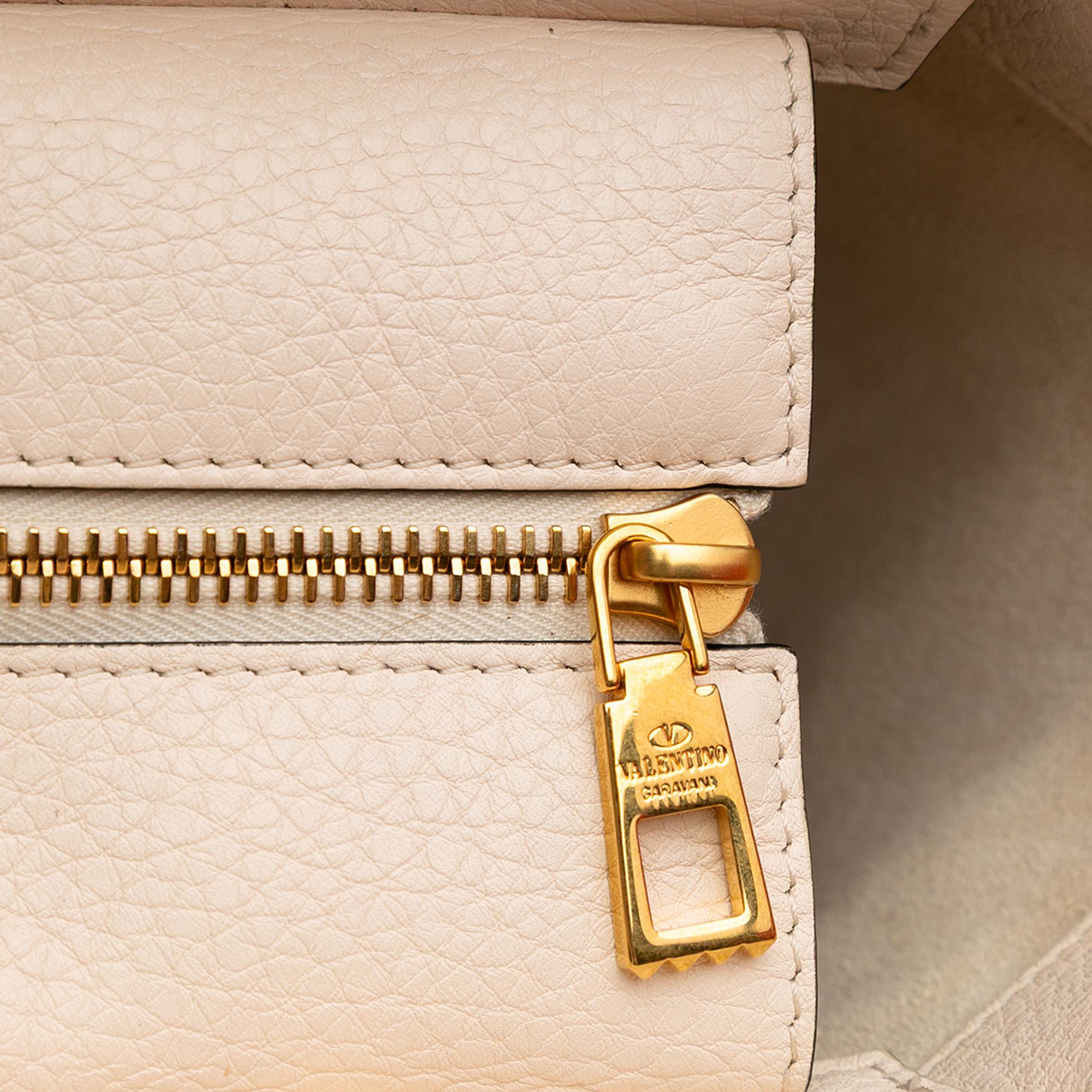 Valentino Medium Leather One Stud Top Handle Bag