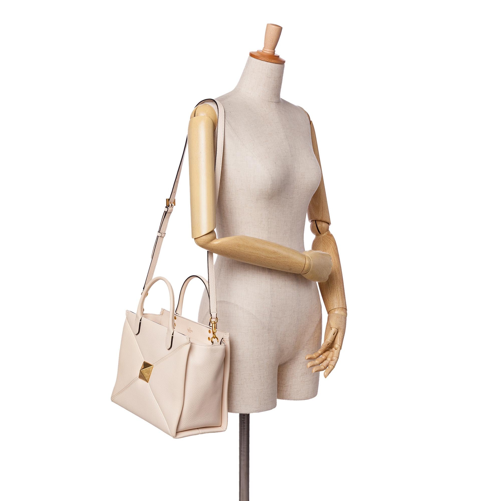 Valentino Medium Leather One Stud Top Handle Bag