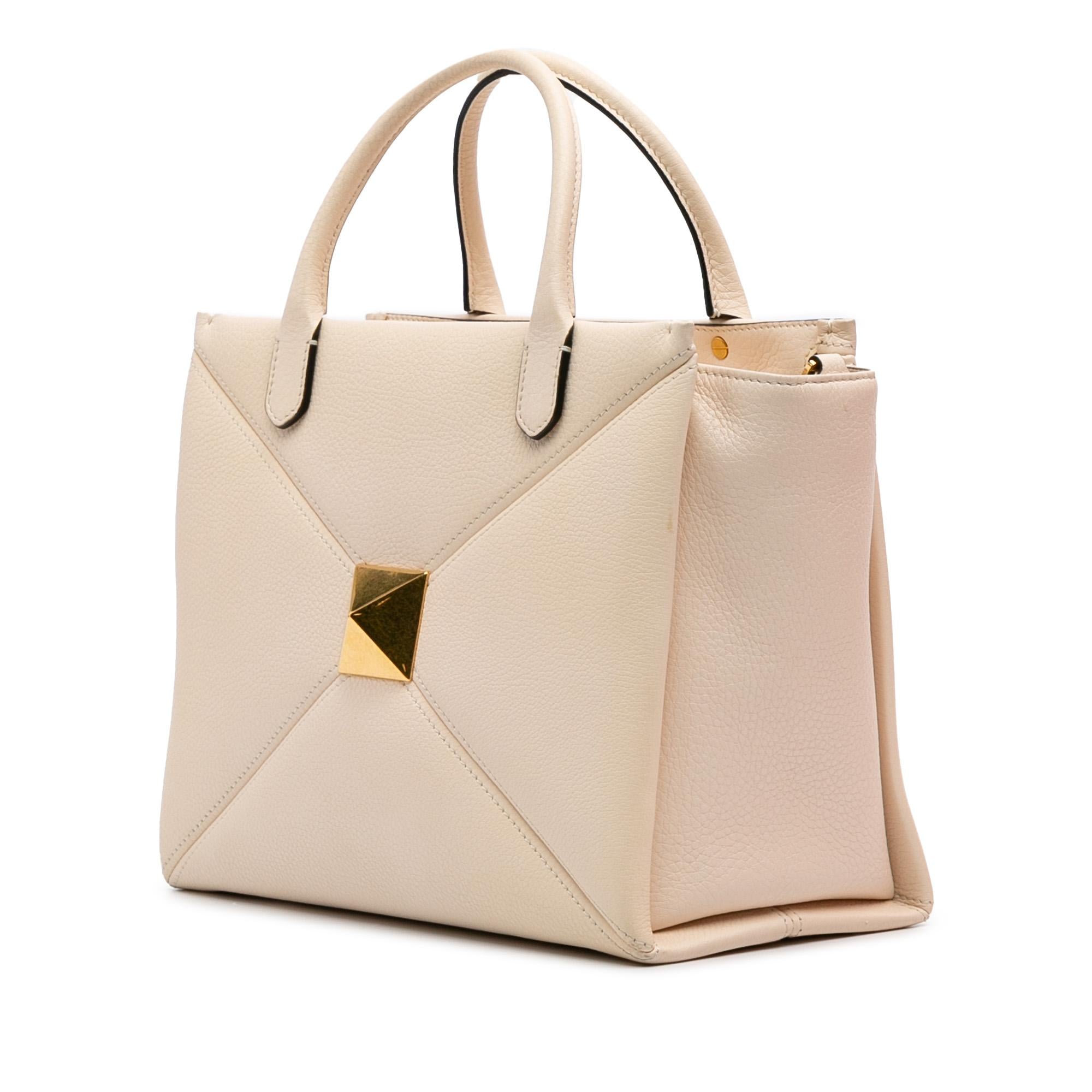 Valentino Medium Leather One Stud Top Handle Bag
