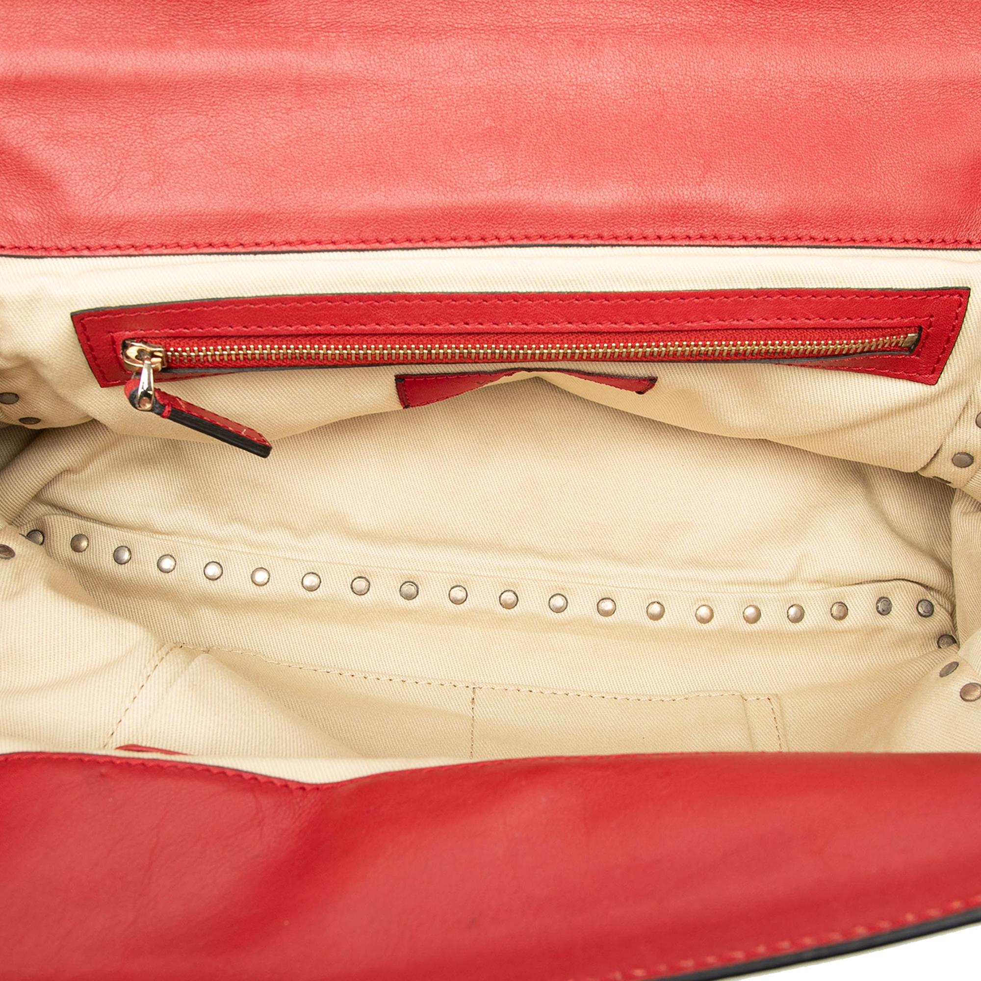 Valentino Medium Leather Rockstud Trapeze Flap Satchel