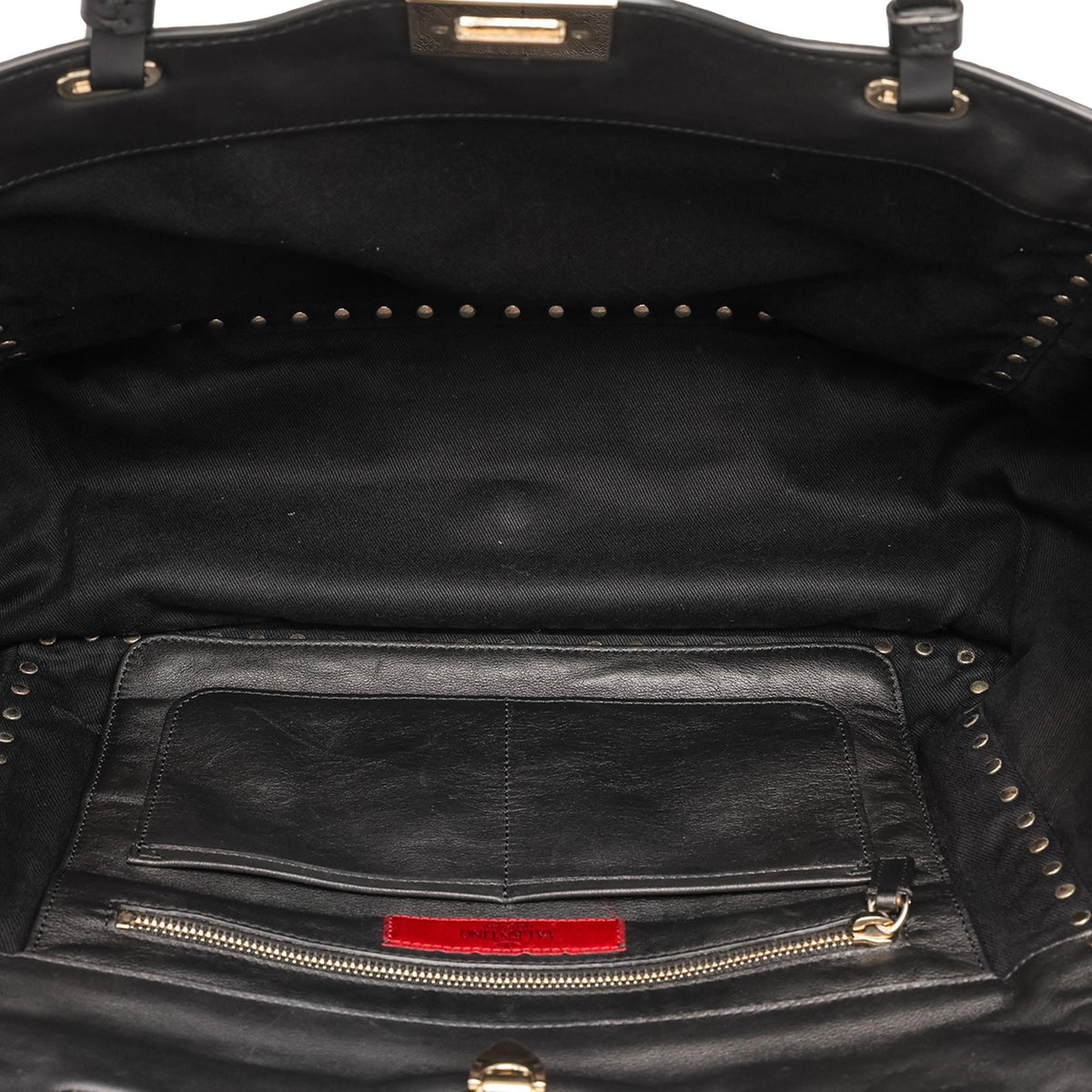 Valentino Medium Leather Rockstud Trapeze Satchel
