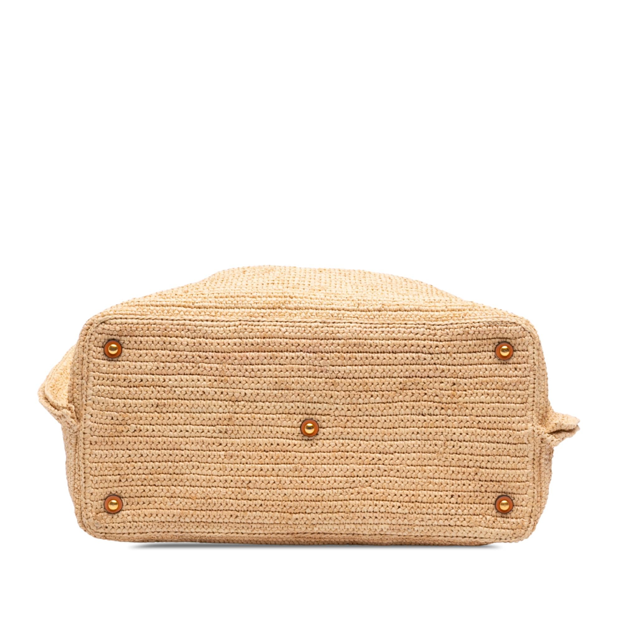 Valentino Medium Raffia VLogo Tote