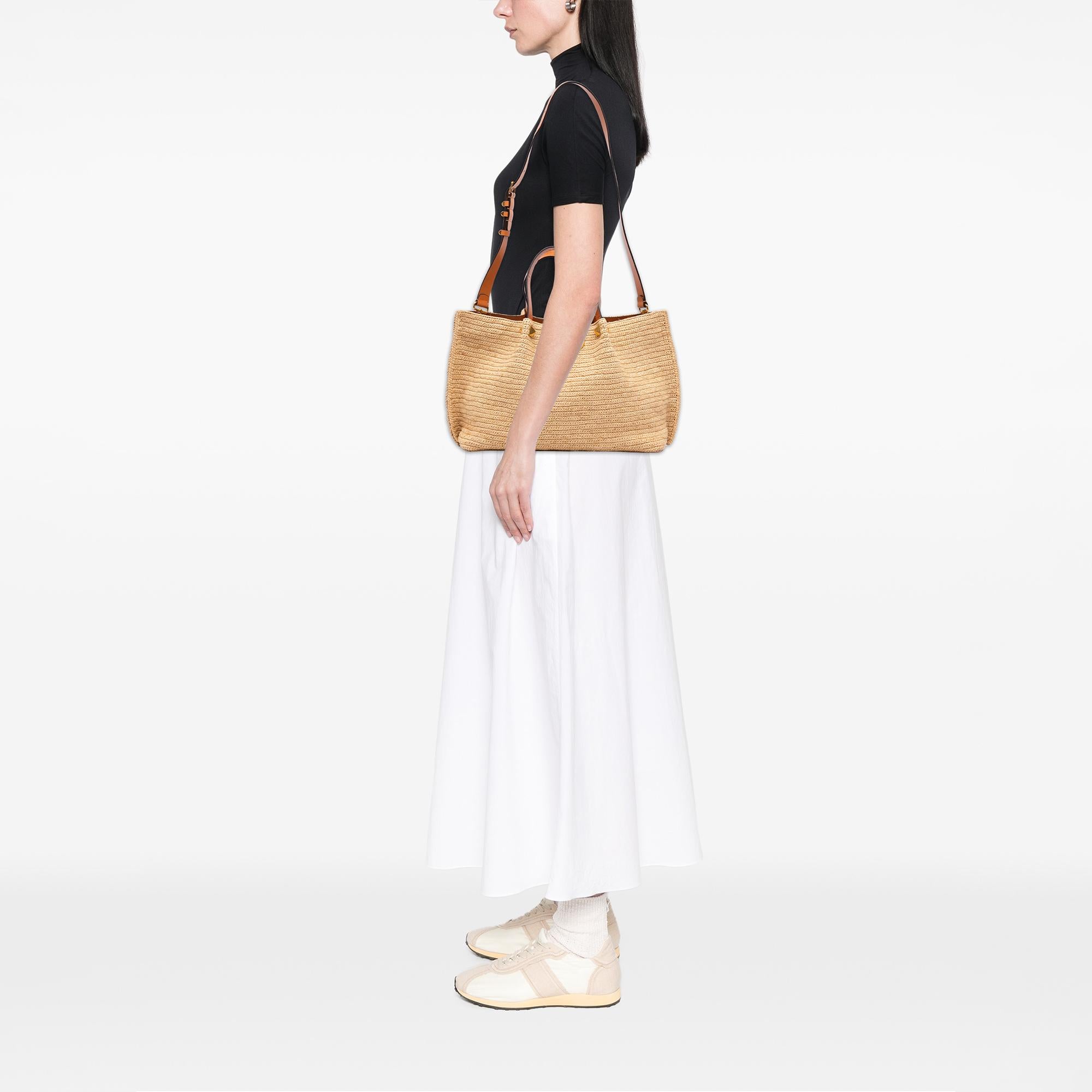 Valentino Medium Raffia VLogo Tote