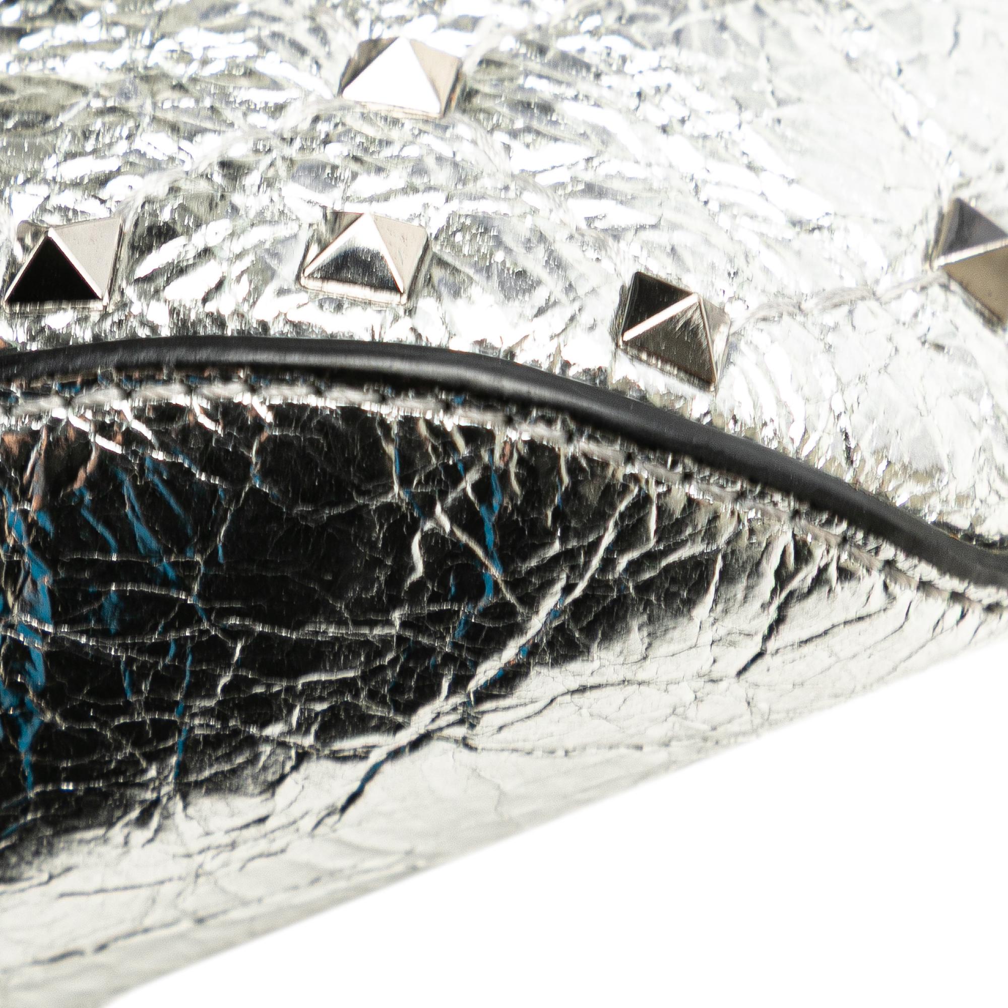 Valentino Metallic Craquele Nappa Rockstud Spike Belt Bag