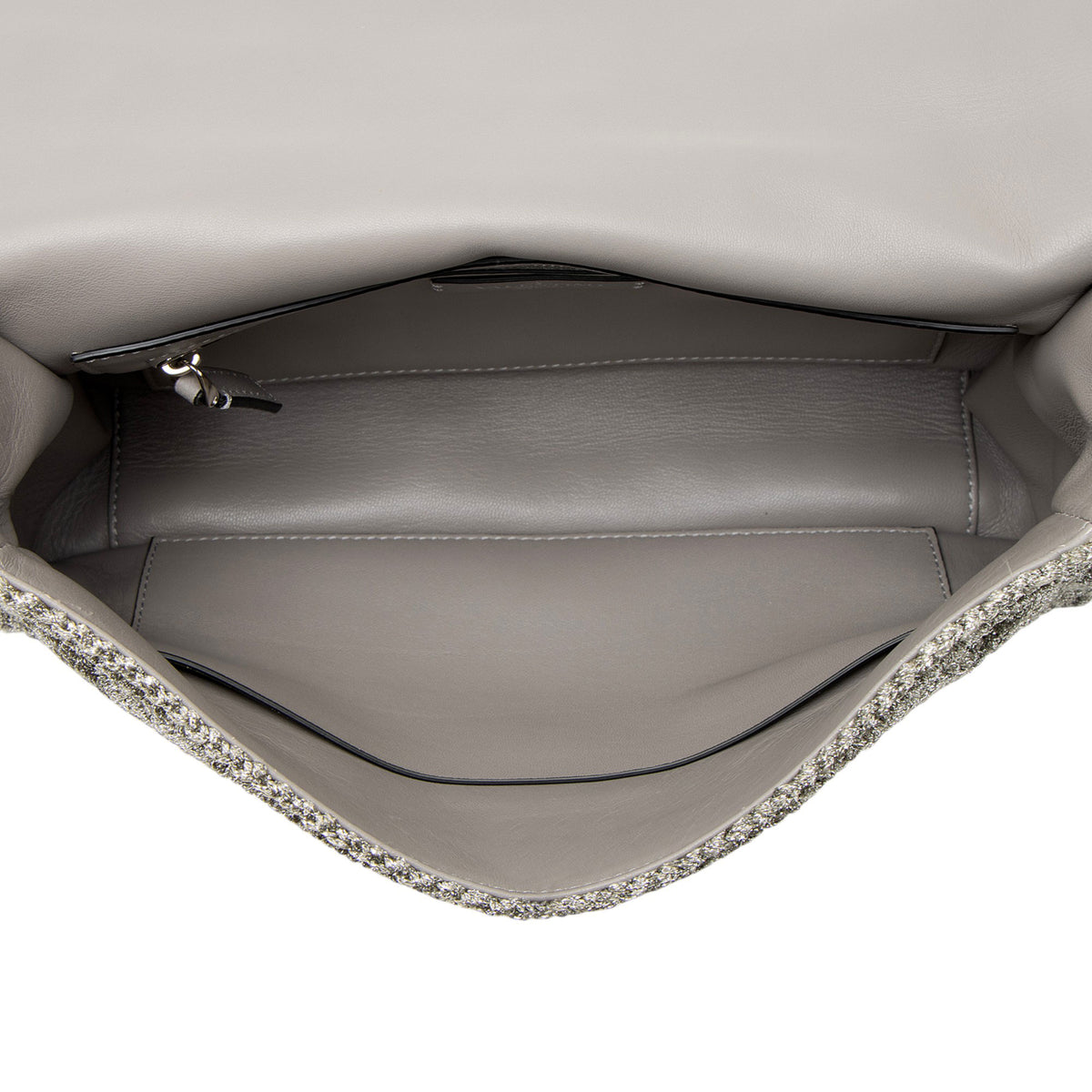 Valentino Metallic Lurex Knit Roman Stud Medium Shoulder Bag