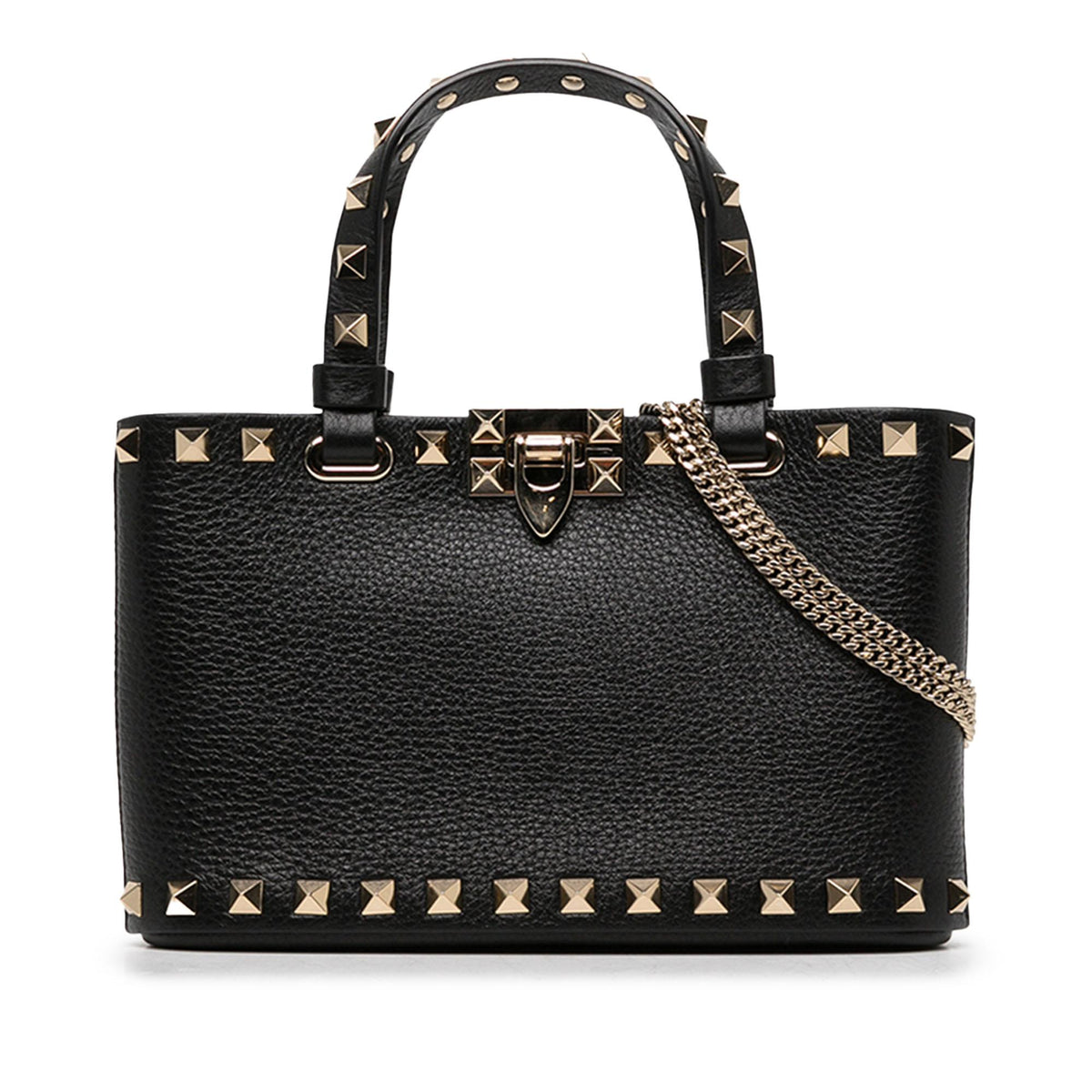 Valentino Mini Grainy Calfskin Rockstud Shopping Bag