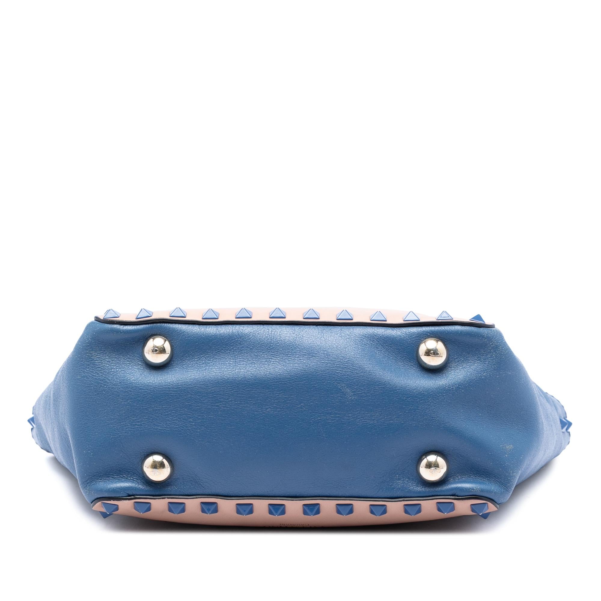 Valentino Mini Leather Colorblock Rockstud Trapeze Satchel