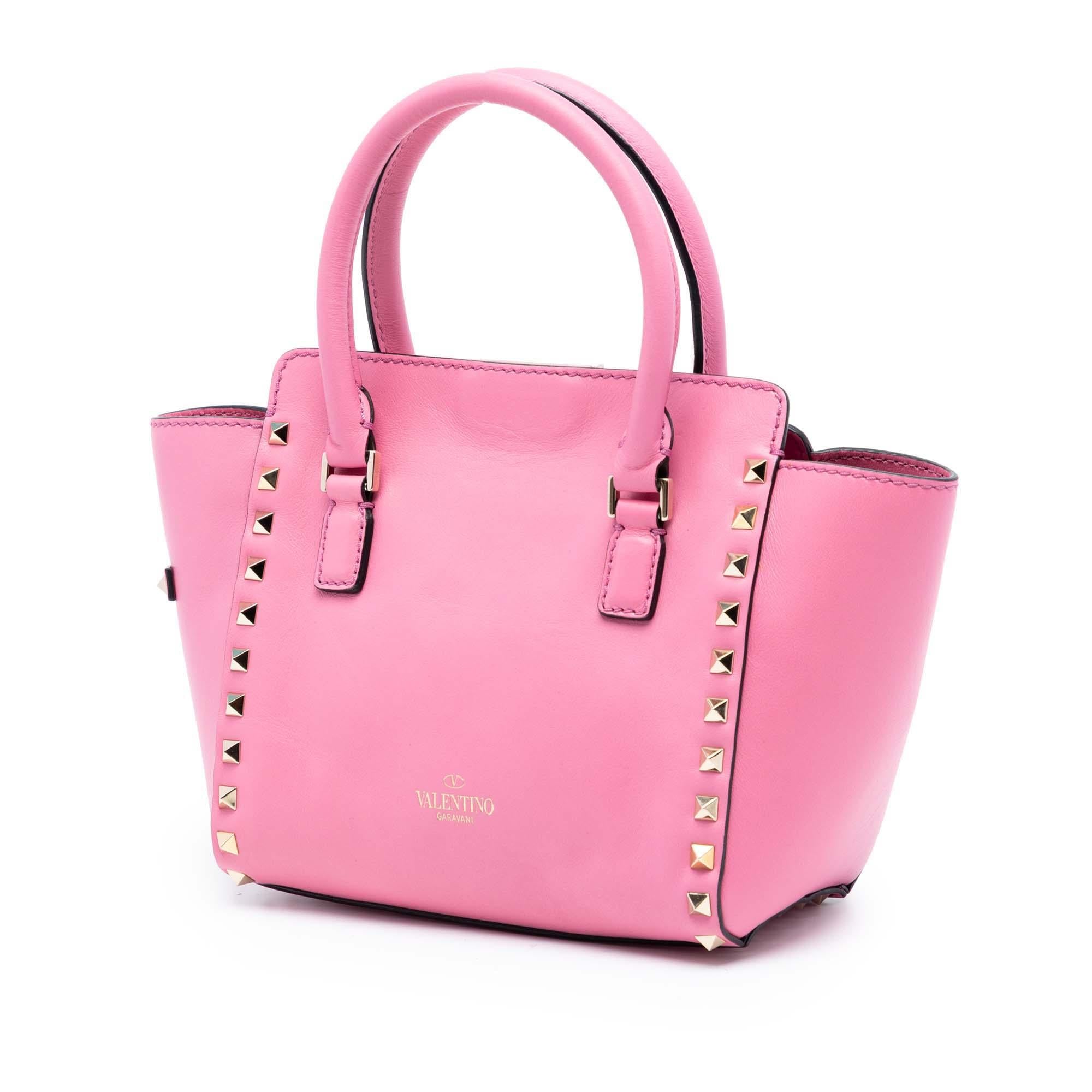 Valentino Mini Leather Rockstud Double Handle Tote