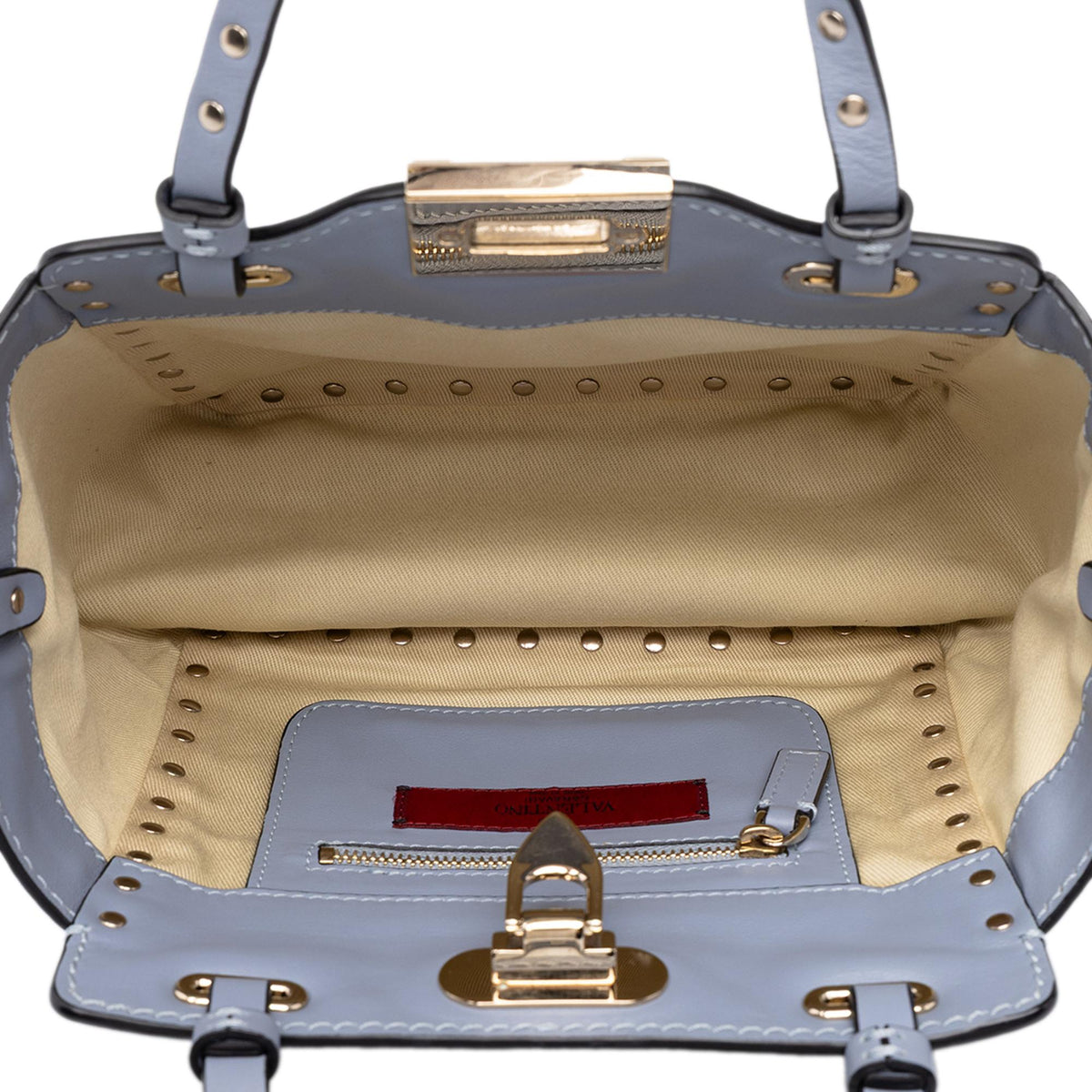Valentino Mini Leather Rockstud Trapeze Satchel