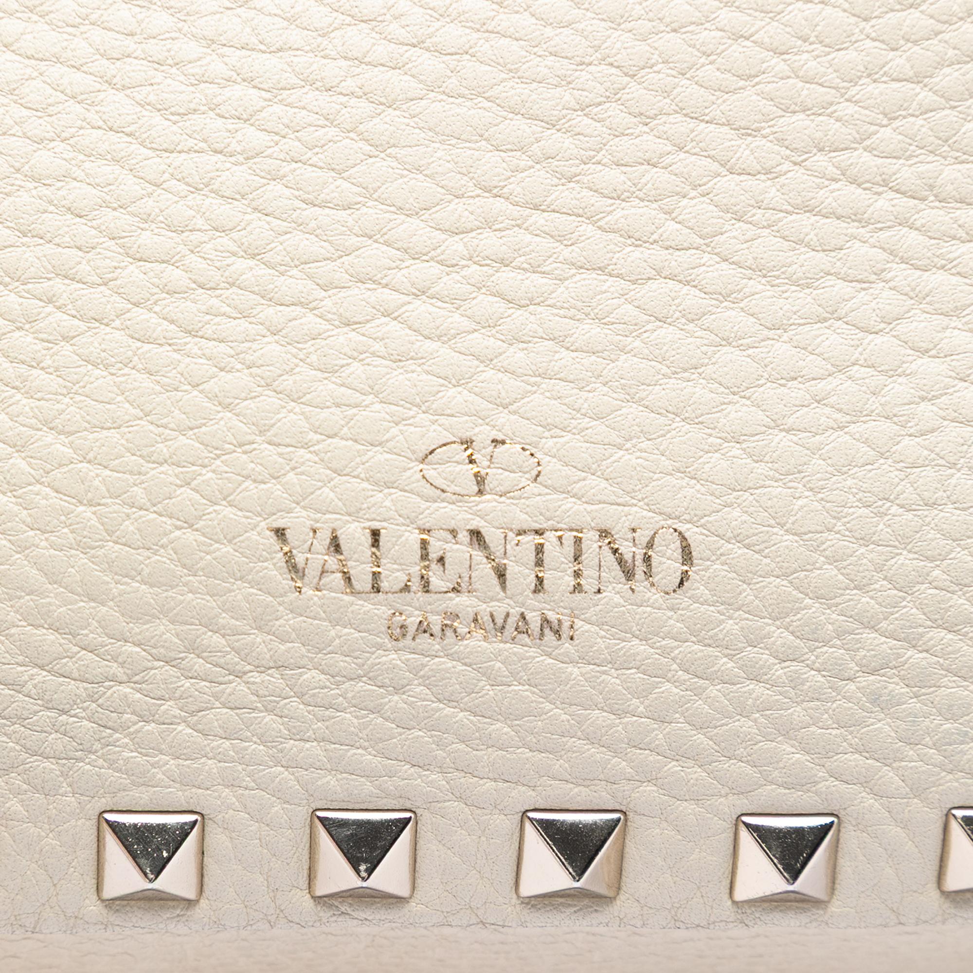 Valentino Mini Pebbled Calfskin Rockstud Trapeze Satchel