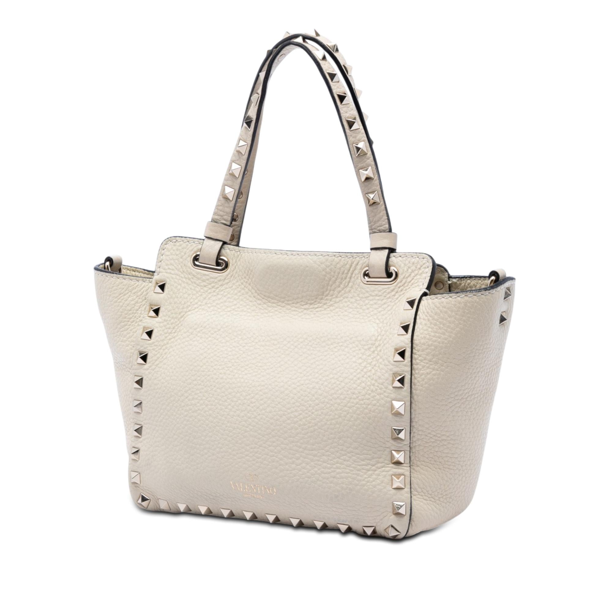 Valentino Mini Pebbled Calfskin Rockstud Trapeze Satchel
