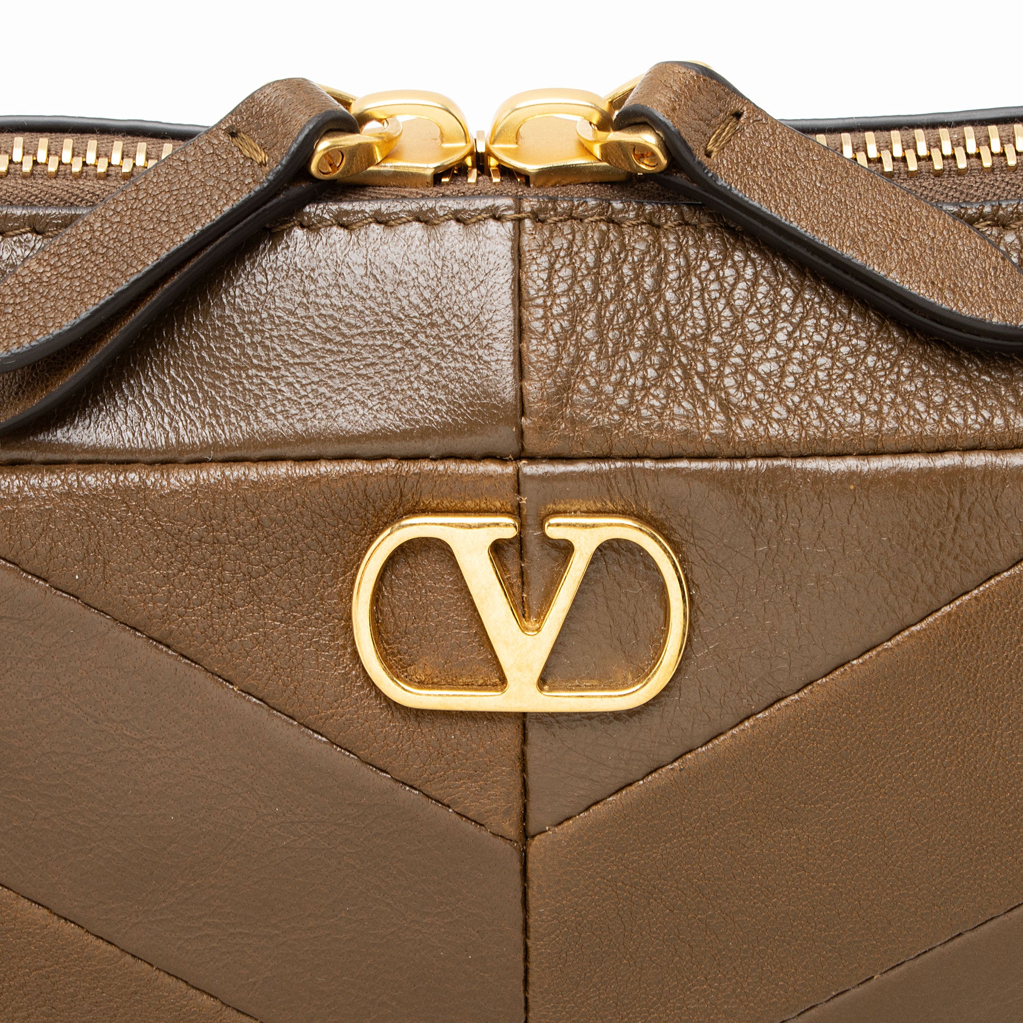 Valentino Nappa Leather Chevron Panthea Small Shoulder Bag