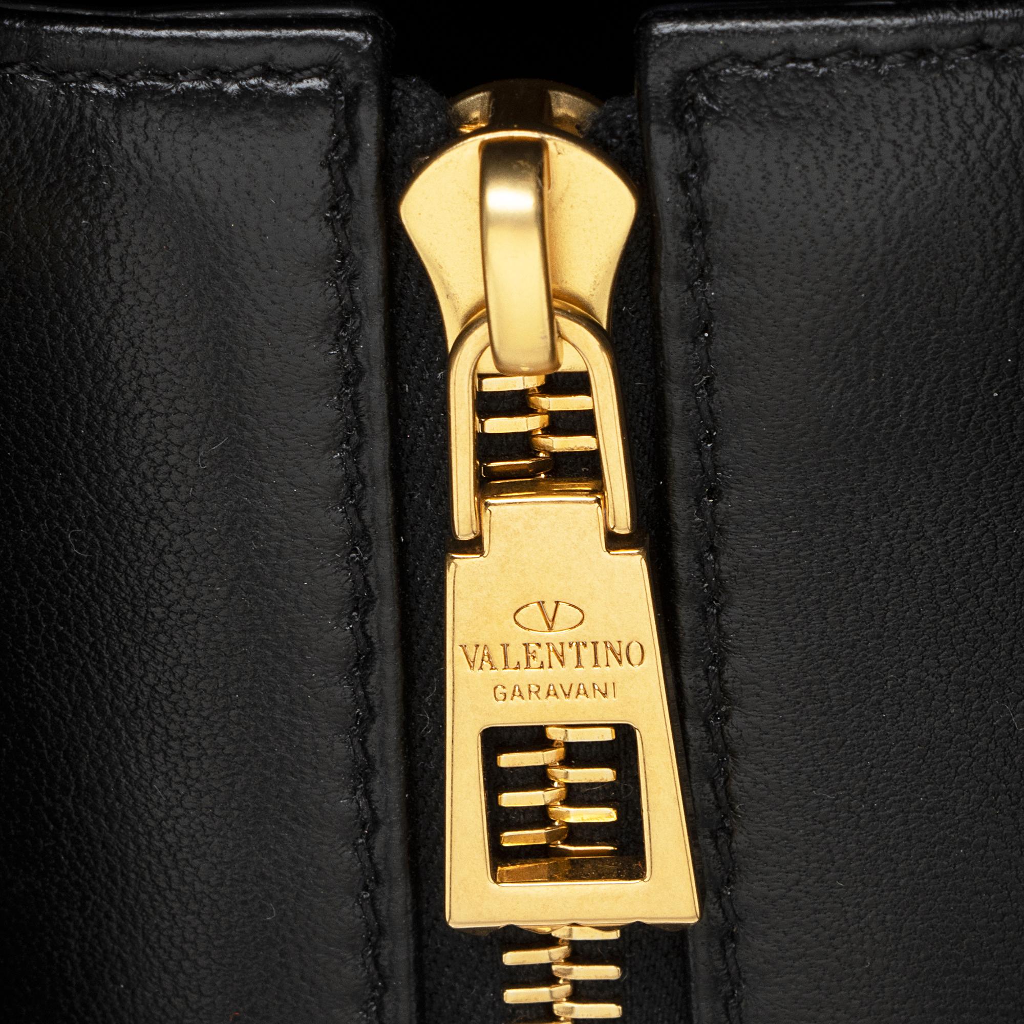 Valentino Nappa Leather One Stud Small Tote (SHF-22201)