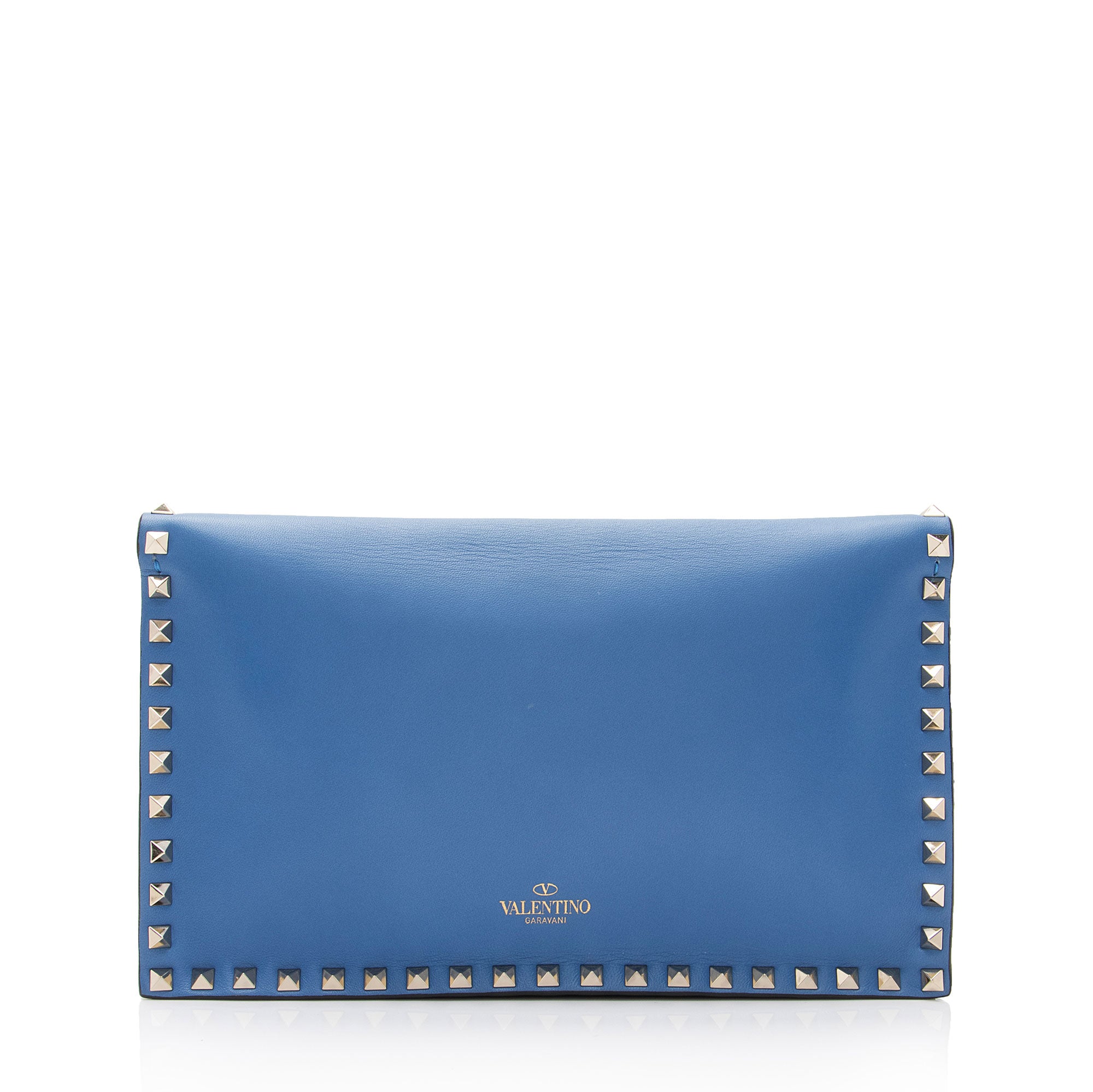 Valentino Nappa Leather Rockstud Clutch (SHF-OZj4Np)