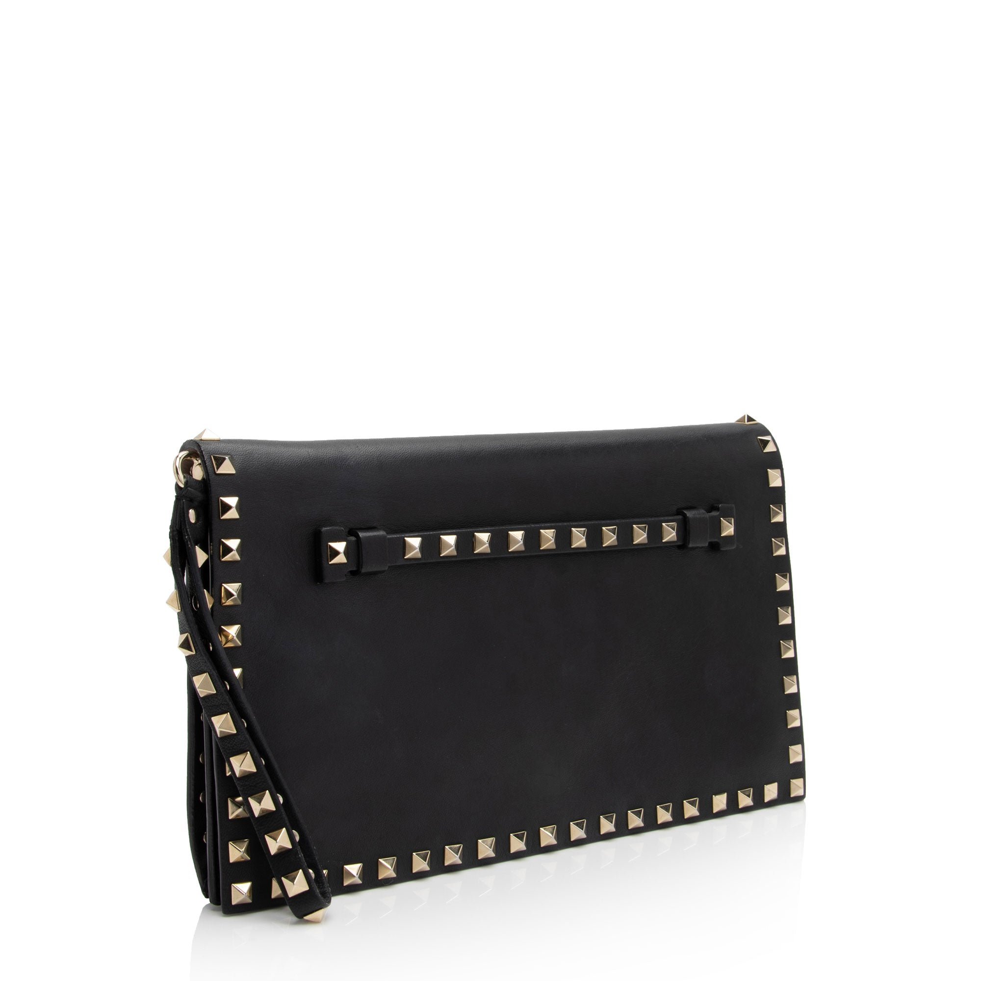 Valentino Nappa Leather Rockstud Clutch (SHF-RoJnJH)