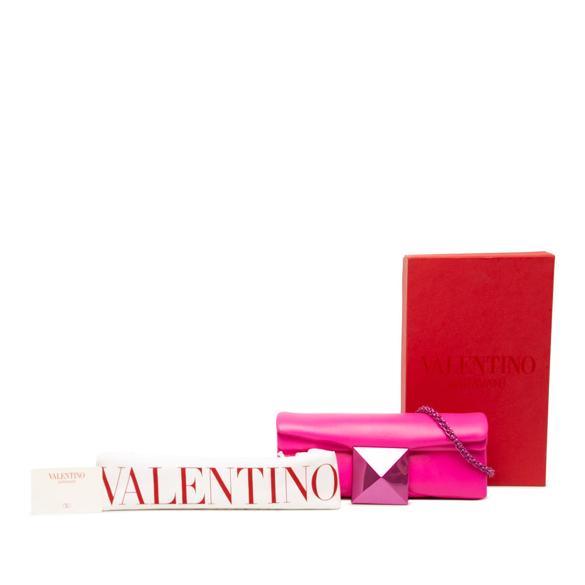 Valentino Nappa One Stud Clutch with Chain