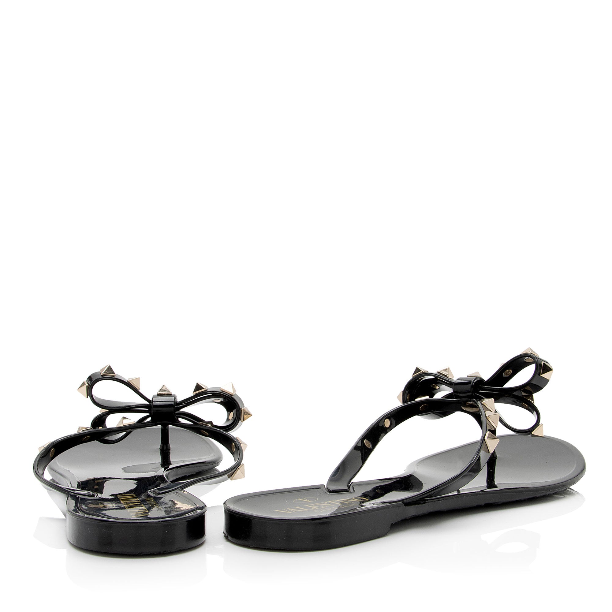 Valentino Rockstud Jelly Bow Sandals - Size 9 / 39 (SHF-WrvubB)