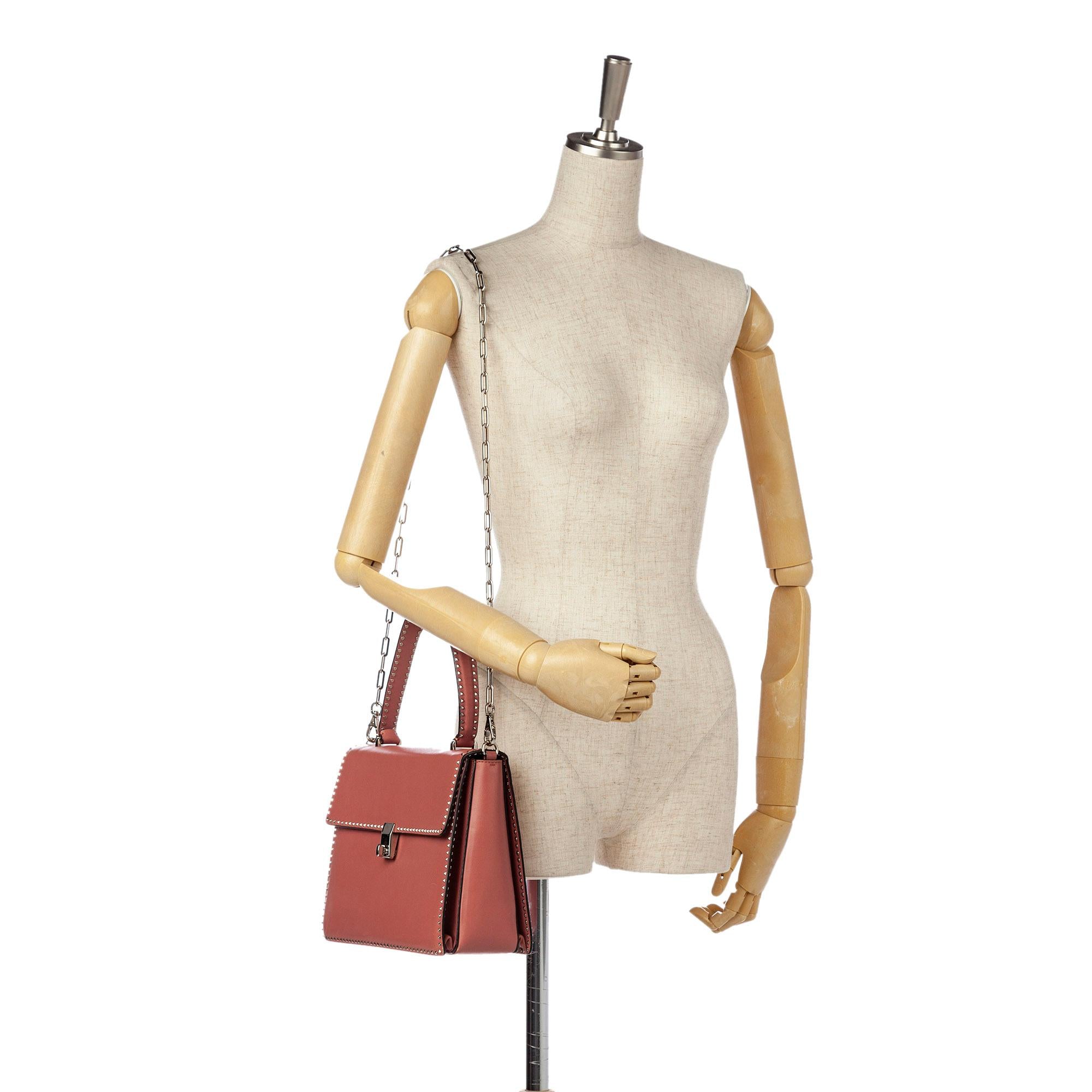 Valentino Rockstud Leather Satchel (SHG-33796)