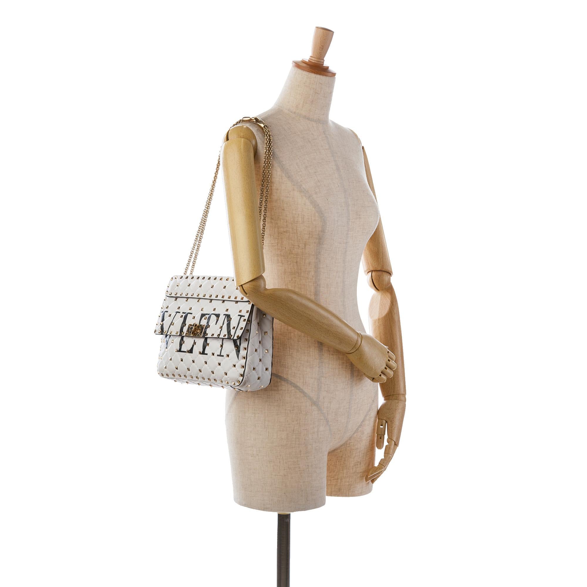 Valentino Rockstud Spike VLTN Leather Satchel (SHG-oob5iv)