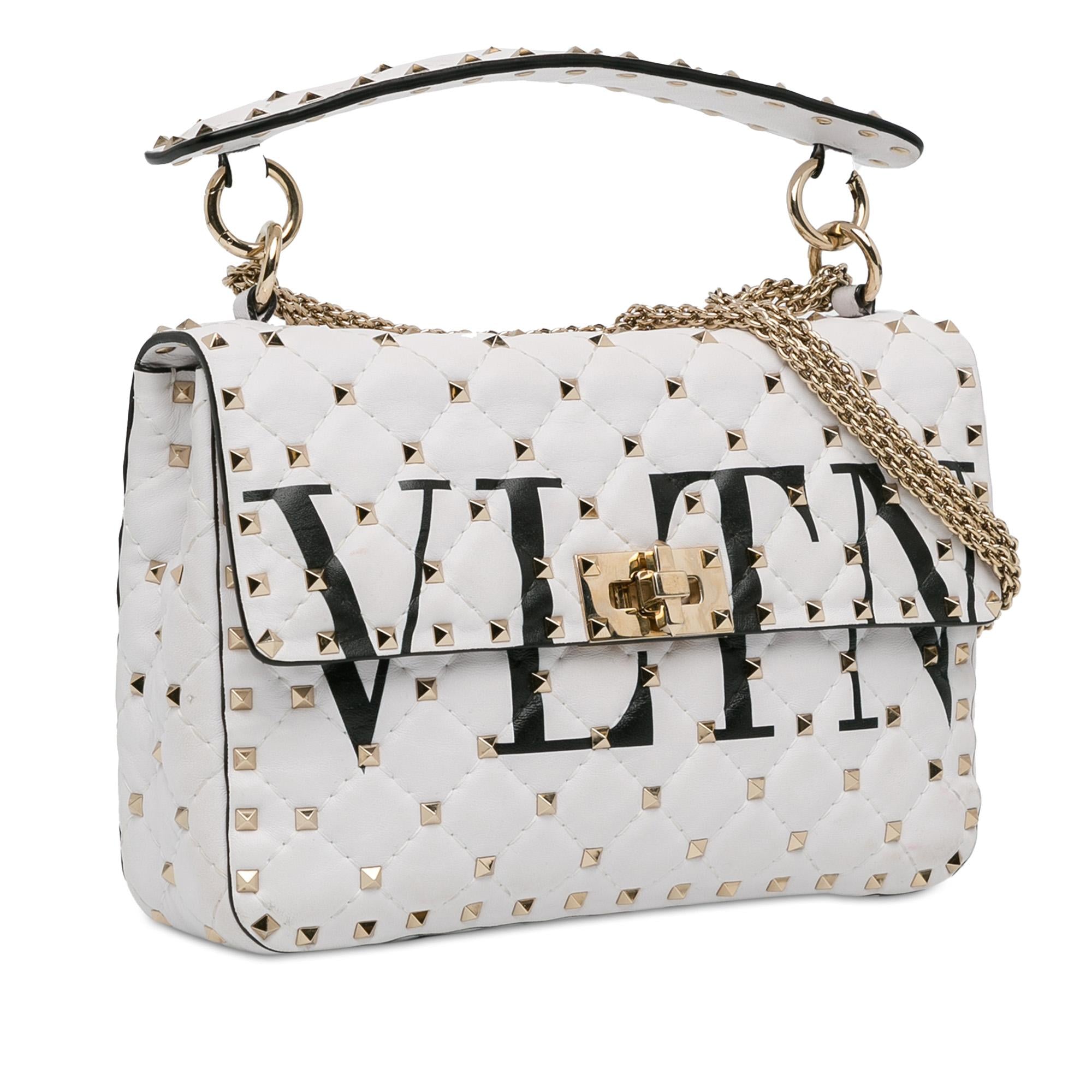 Valentino Rockstud Spike VLTN Leather Satchel (SHG-oob5iv)