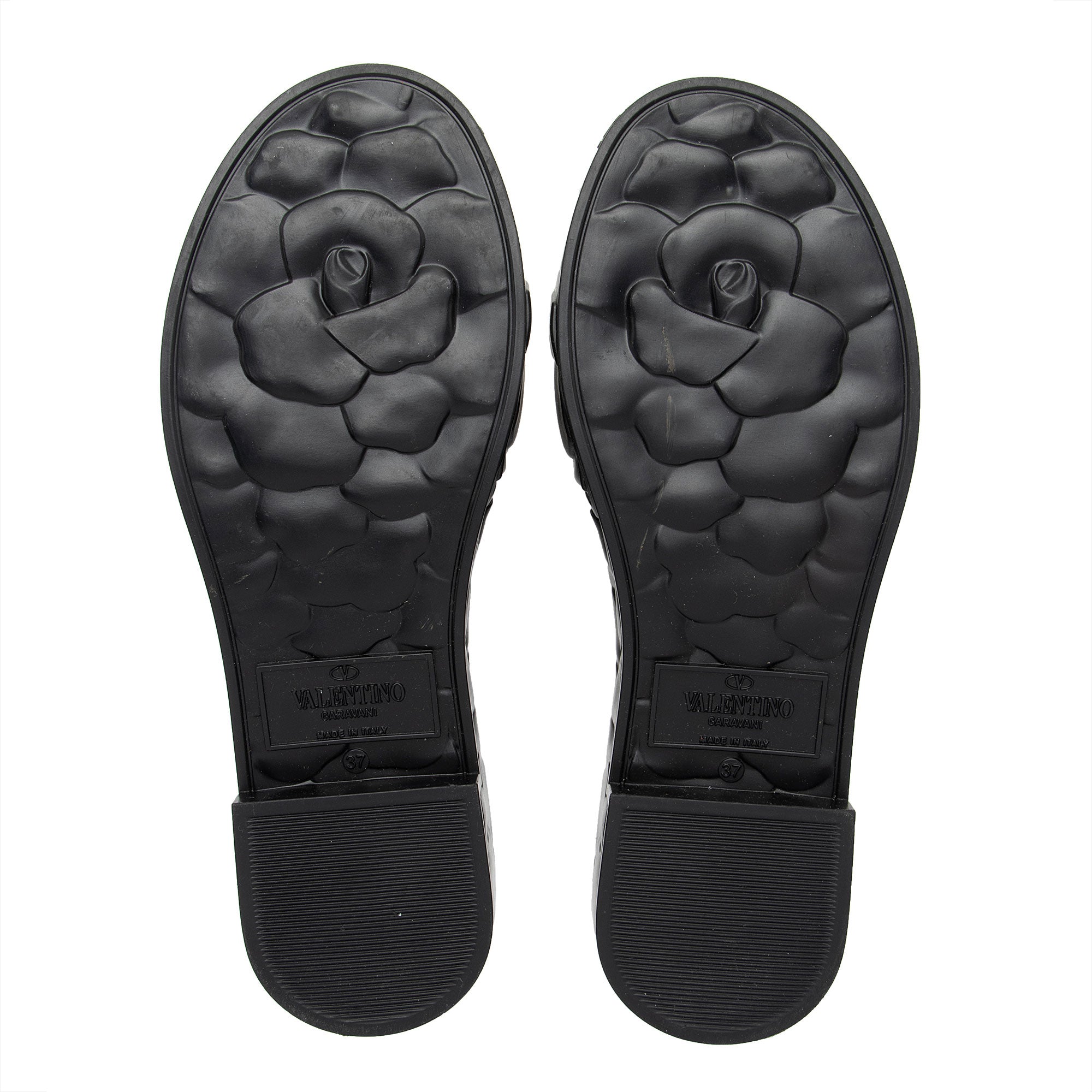 Valentino Rubber Rose Embossed Slide Sandals - Size 6 / 36 (SHF-FhHF24)