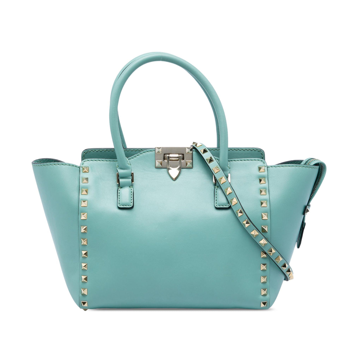 Valentino Small Leather Rockstud Double Handle Tote