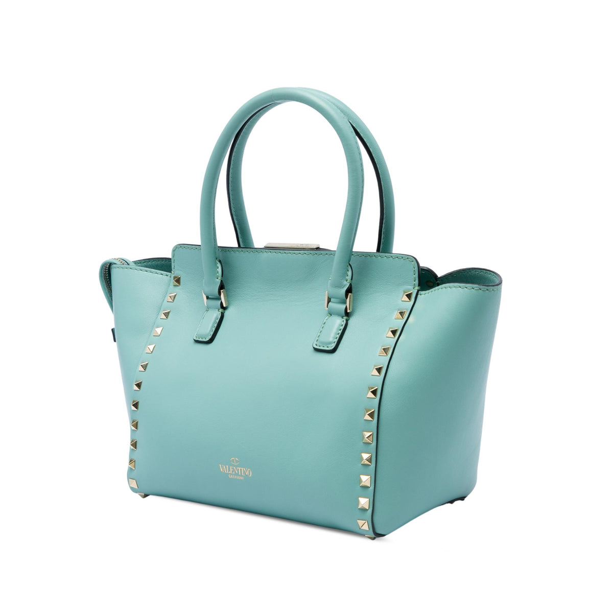 Valentino Small Leather Rockstud Double Handle Tote