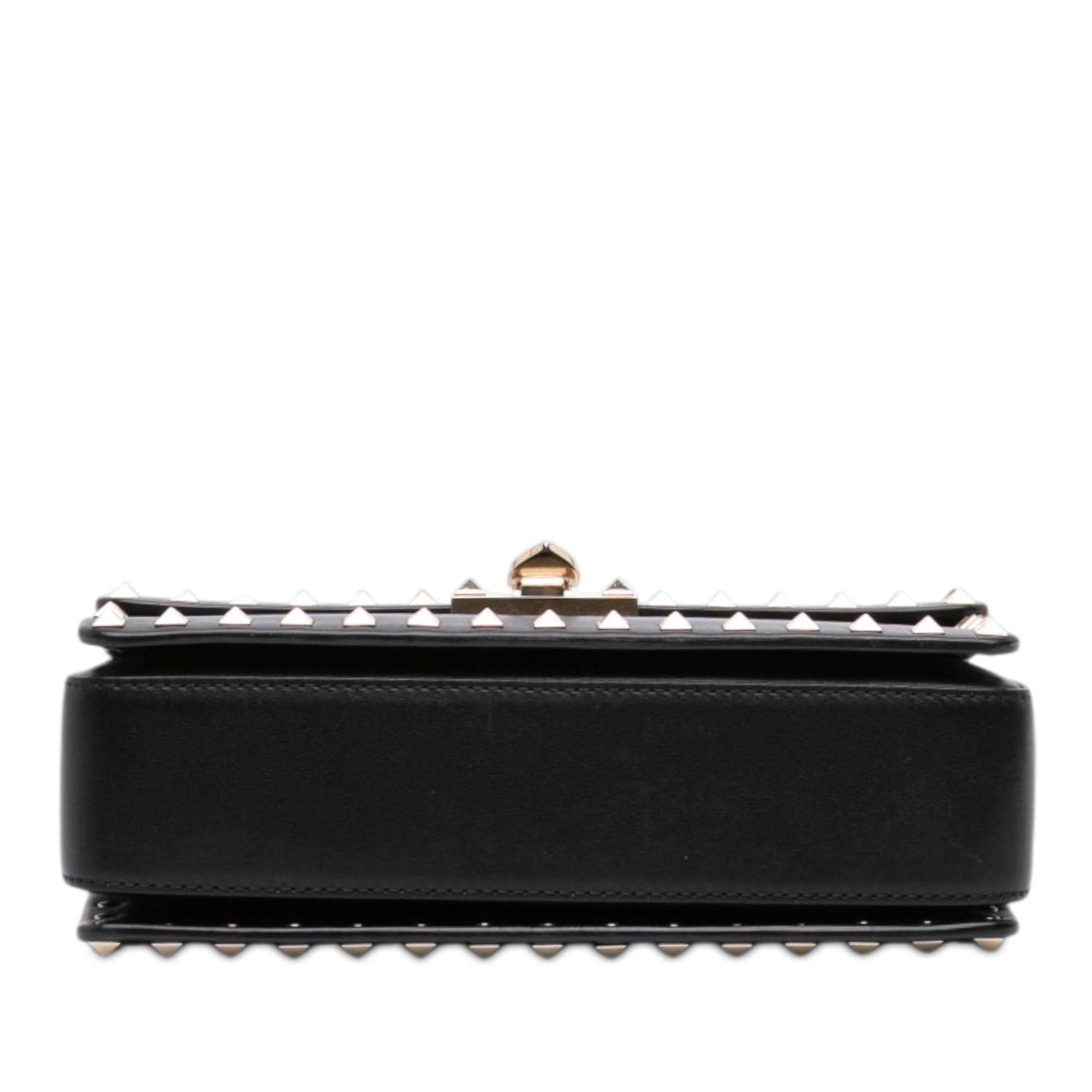 Valentino Small Leather Rockstud Flip Lock Chain Crossbody