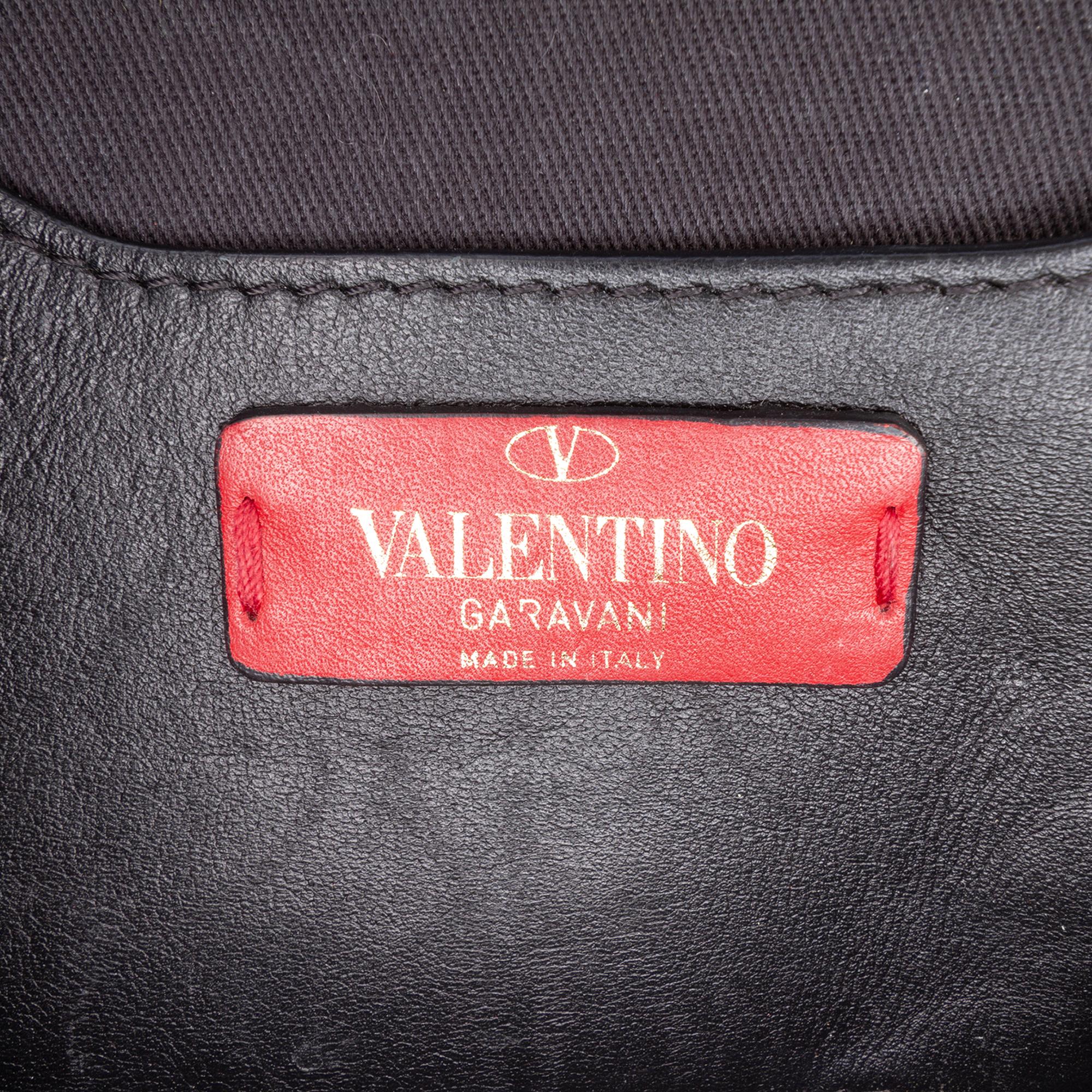 Valentino Small Leather Rockstud Flip Lock Chain Crossbody