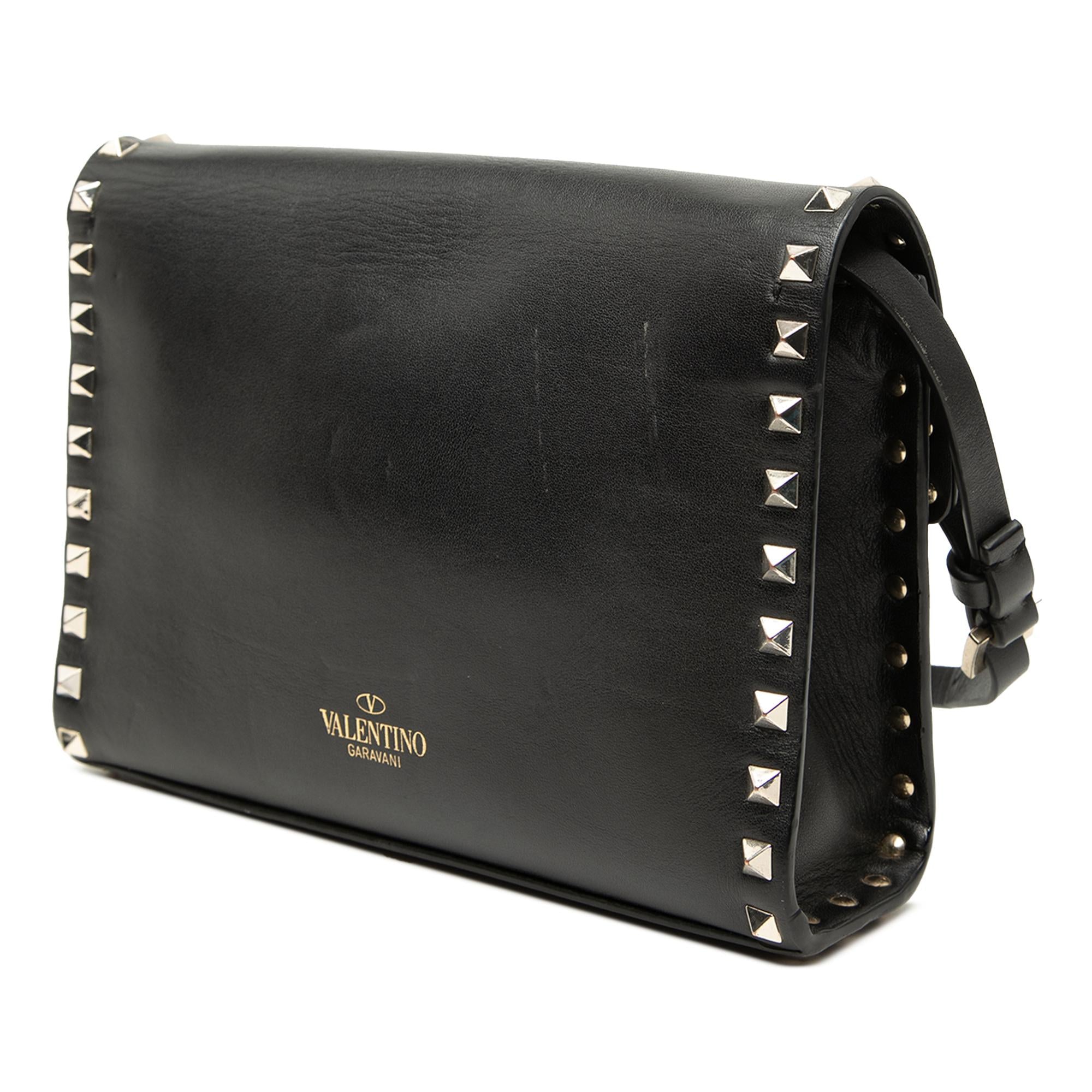 Valentino Small Leather Rockstud Flip Lock Crossbody