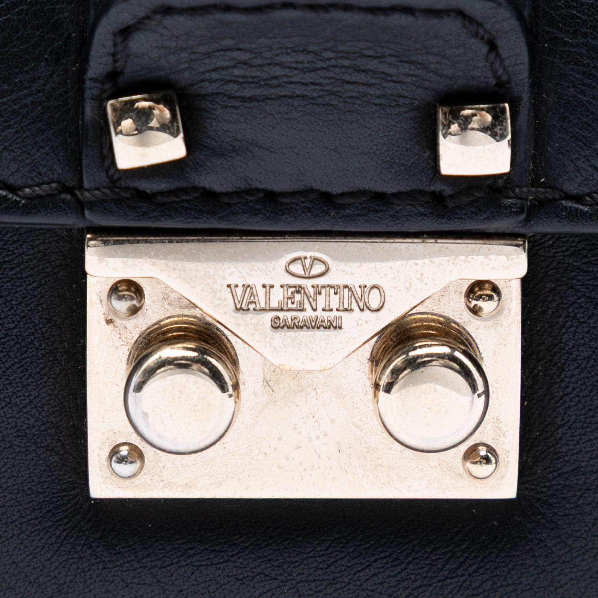 Valentino Small Leather Rockstud Glam Lock Crossbody