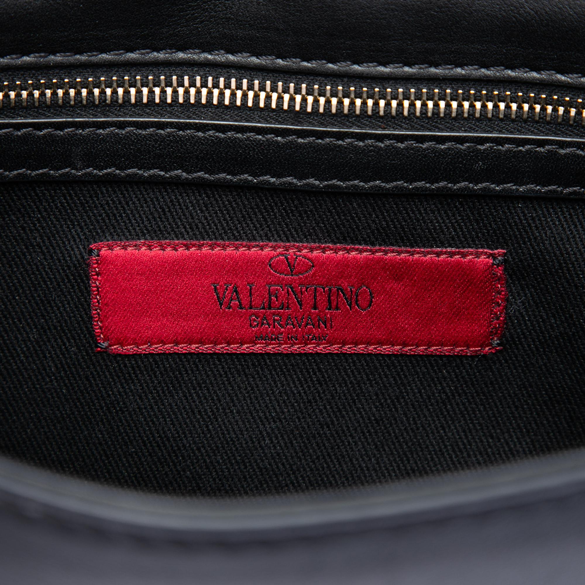 Valentino Small Leather Rockstud Glam Lock Crossbody
