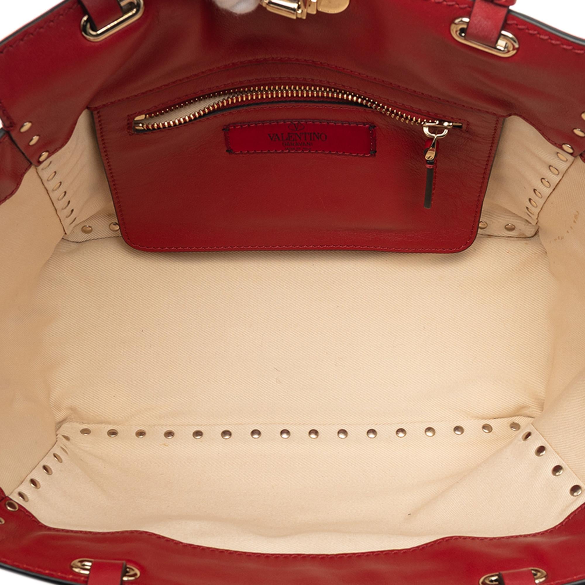 Valentino Small Leather Rockstud Trapeze Satchel