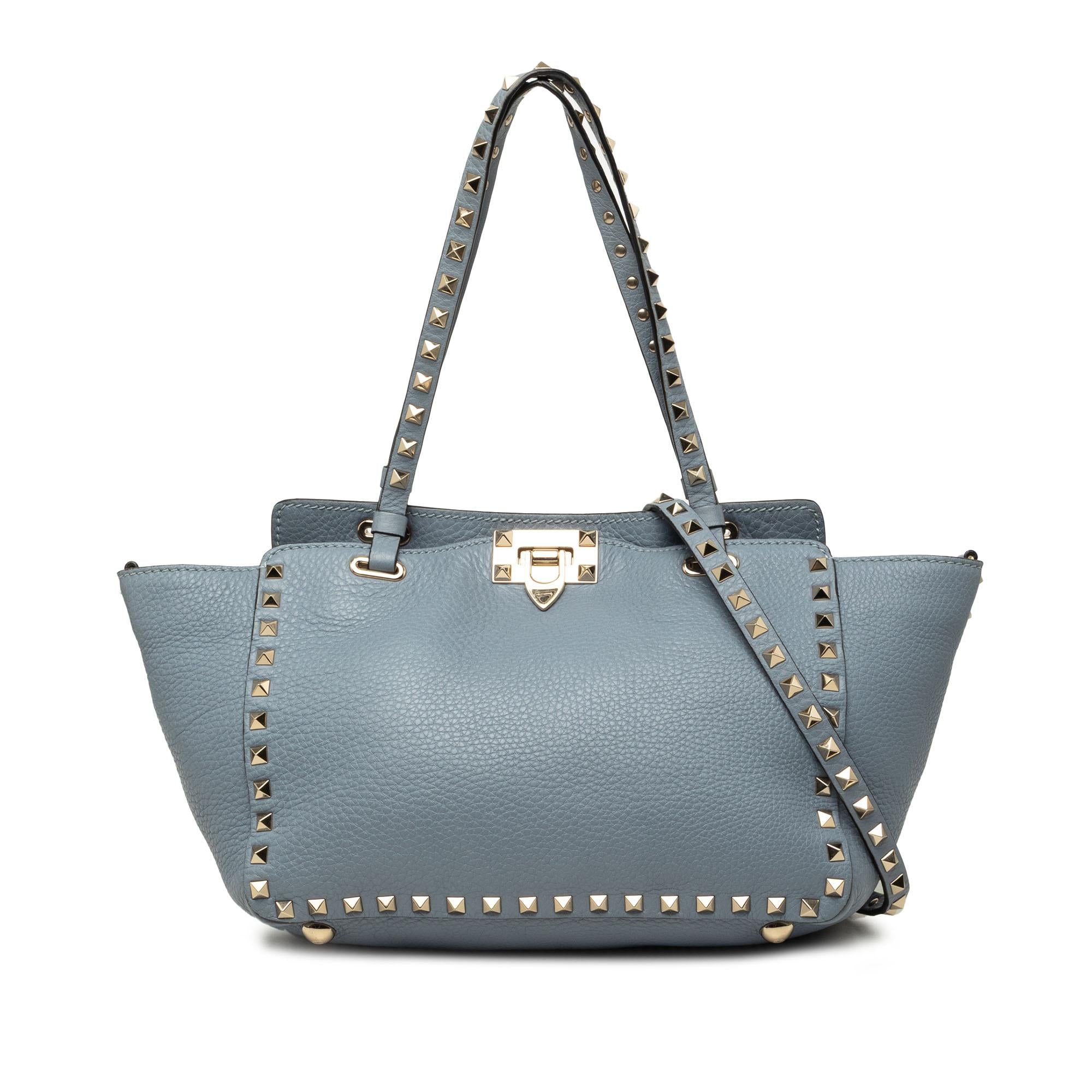 Valentino Small Leather Rockstud Trapeze Satchel