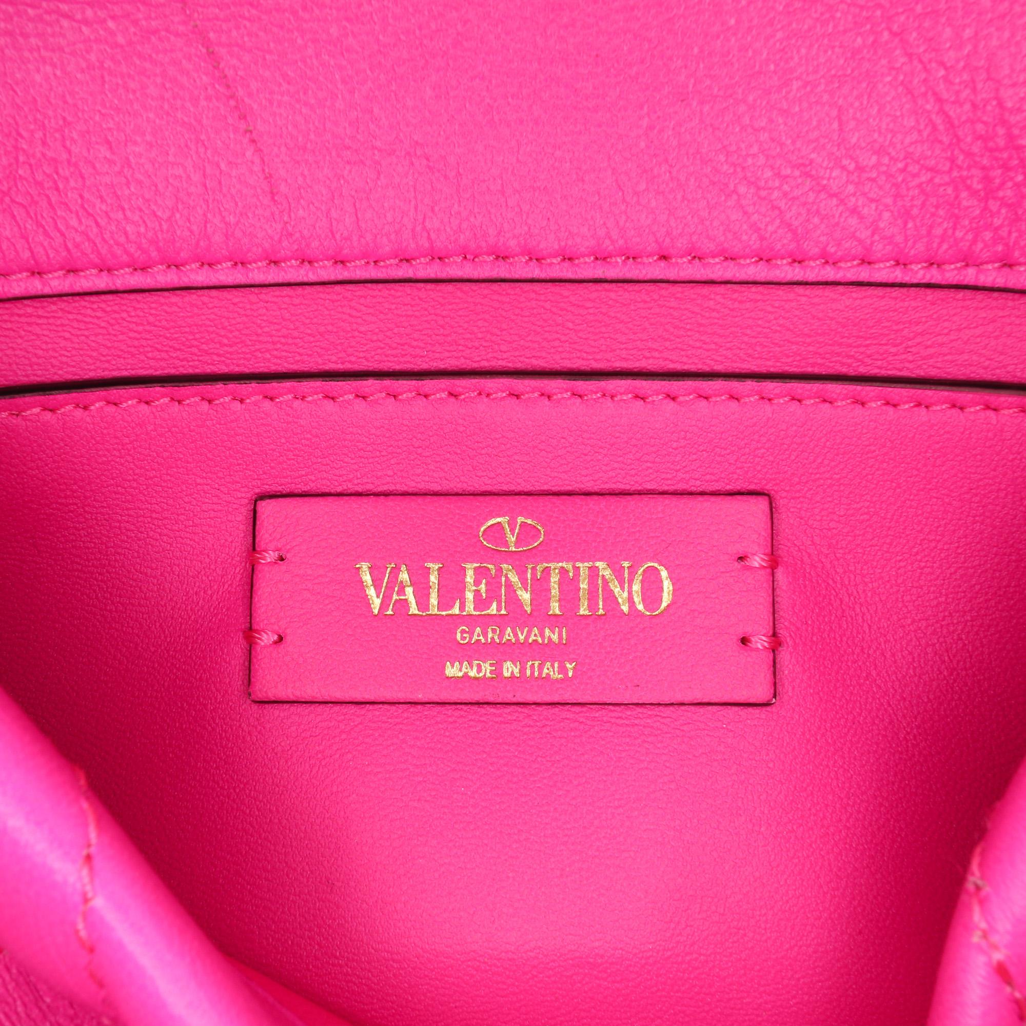 Valentino Small Nappa Lacquer Monochrome Roman Stud Satchel
