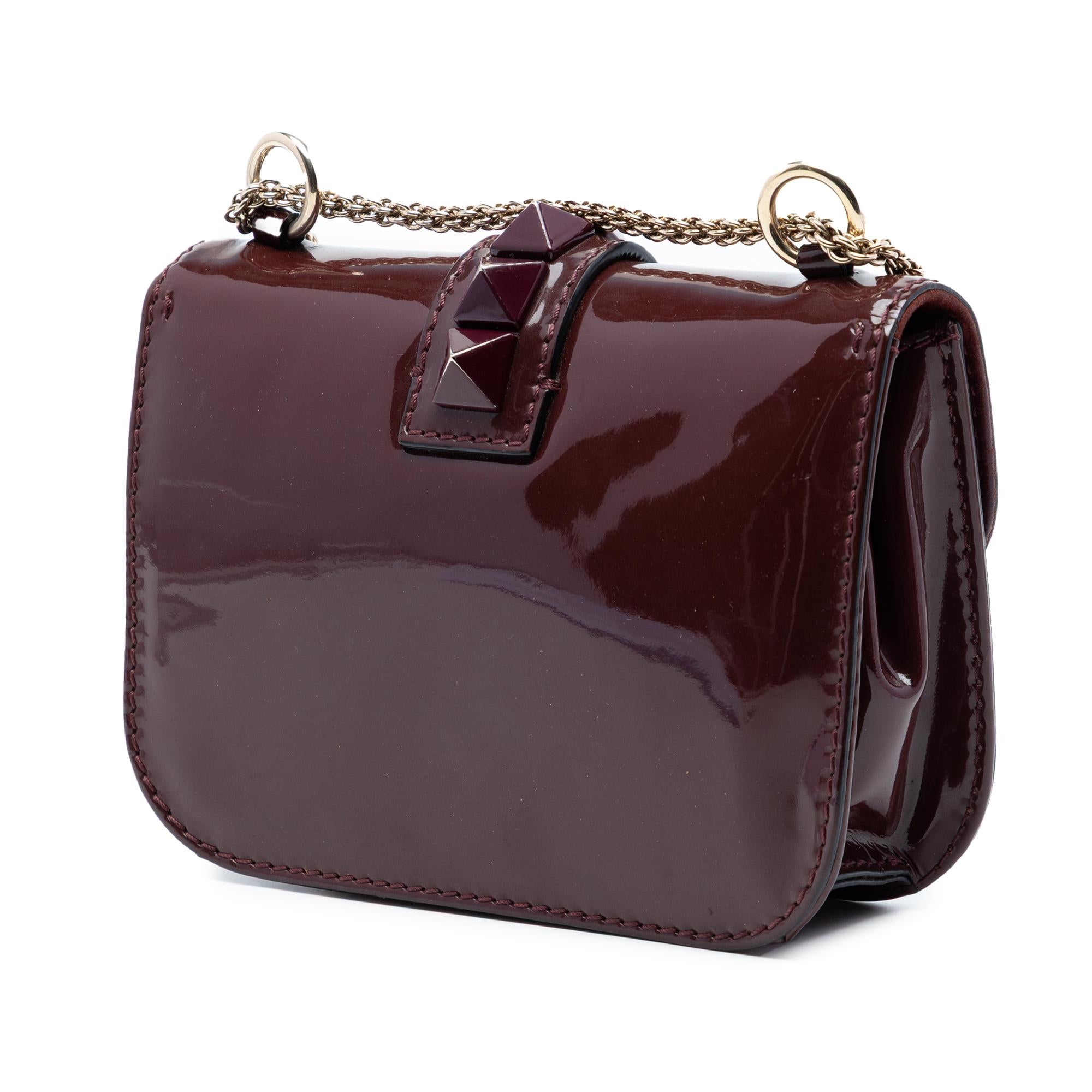 Valentino Small Patent Rockstud Glam Lock Crossbody