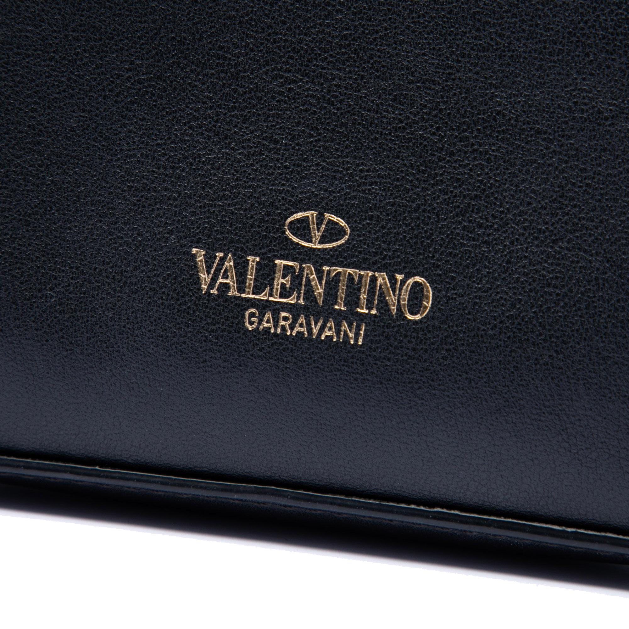 Valentino Small Vitello Monochrome Rockstud Flap Crossbody