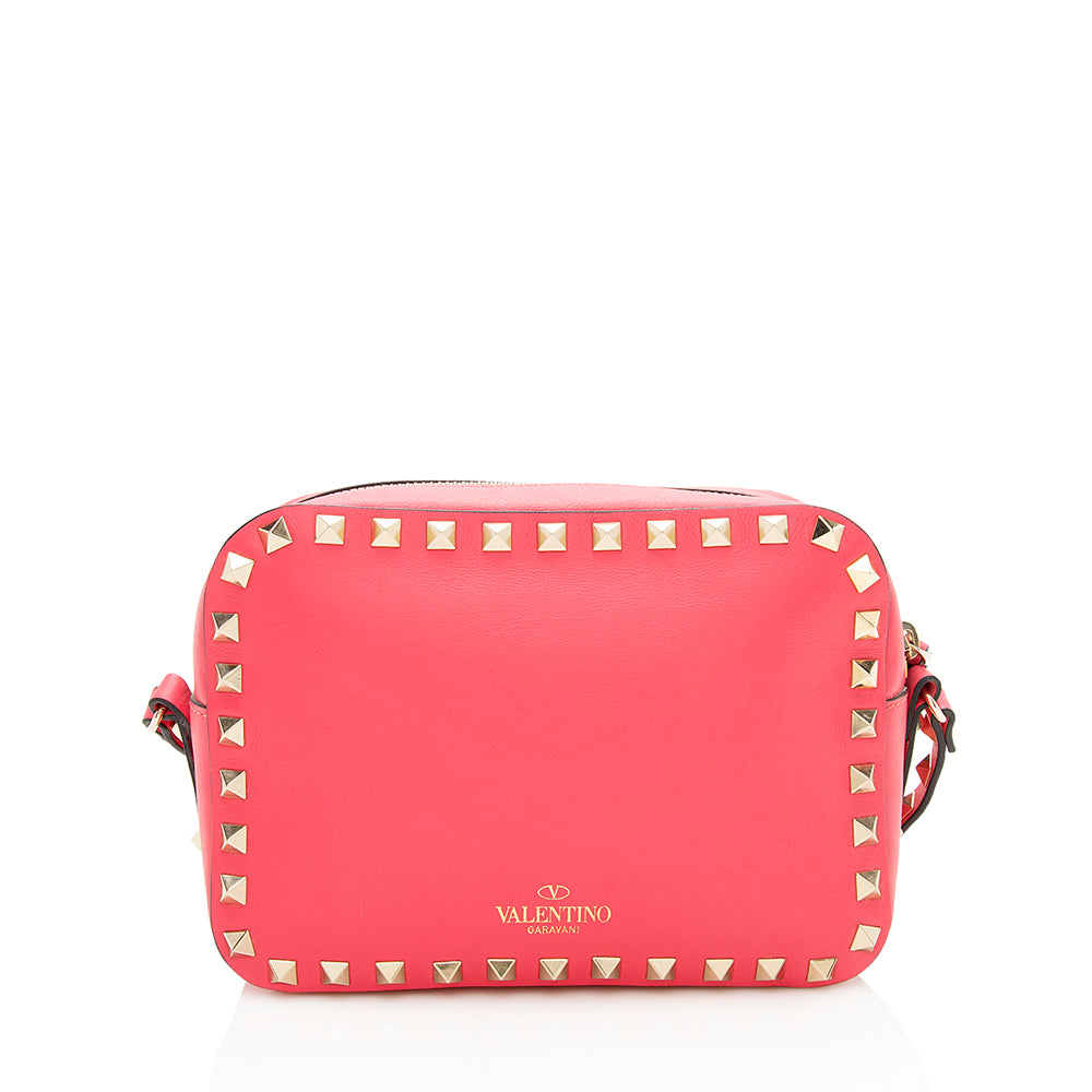 Valentino Smooth Leather Rockstud Camera Bag (SHF-12392)