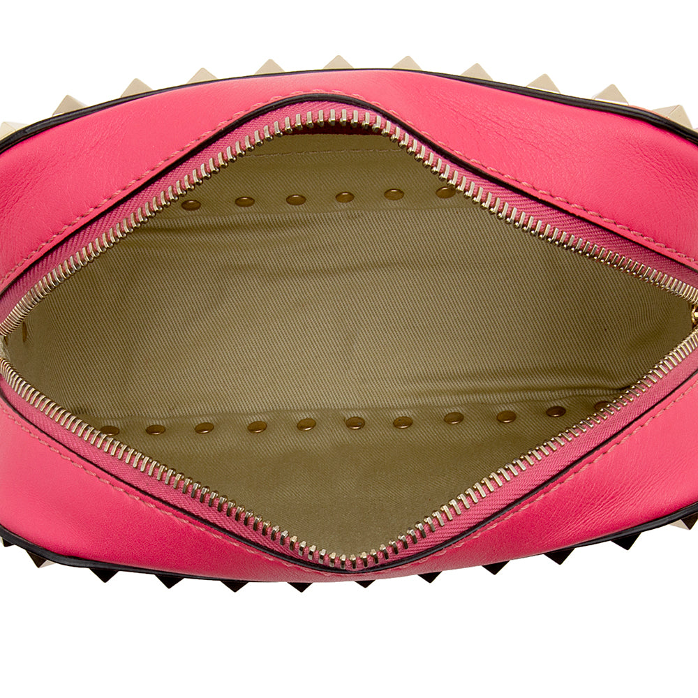 Valentino Smooth Leather Rockstud Camera Bag (SHF-12392)